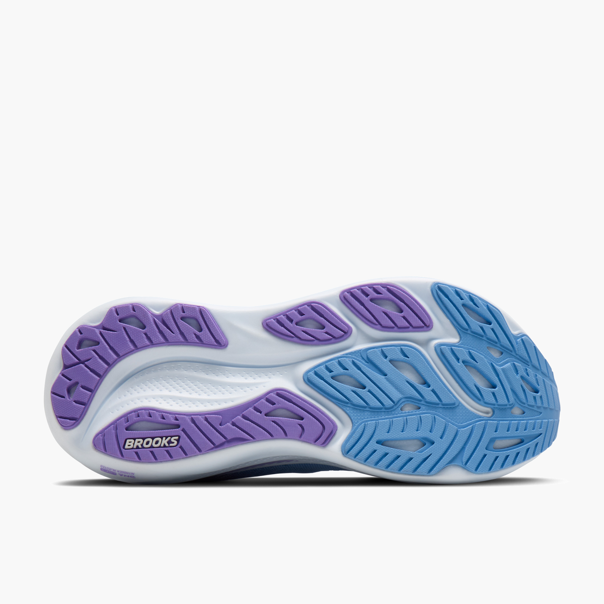 Sole angle shot of Women's Adrenaline GTS 26 in Cornflower / Silver / Purple