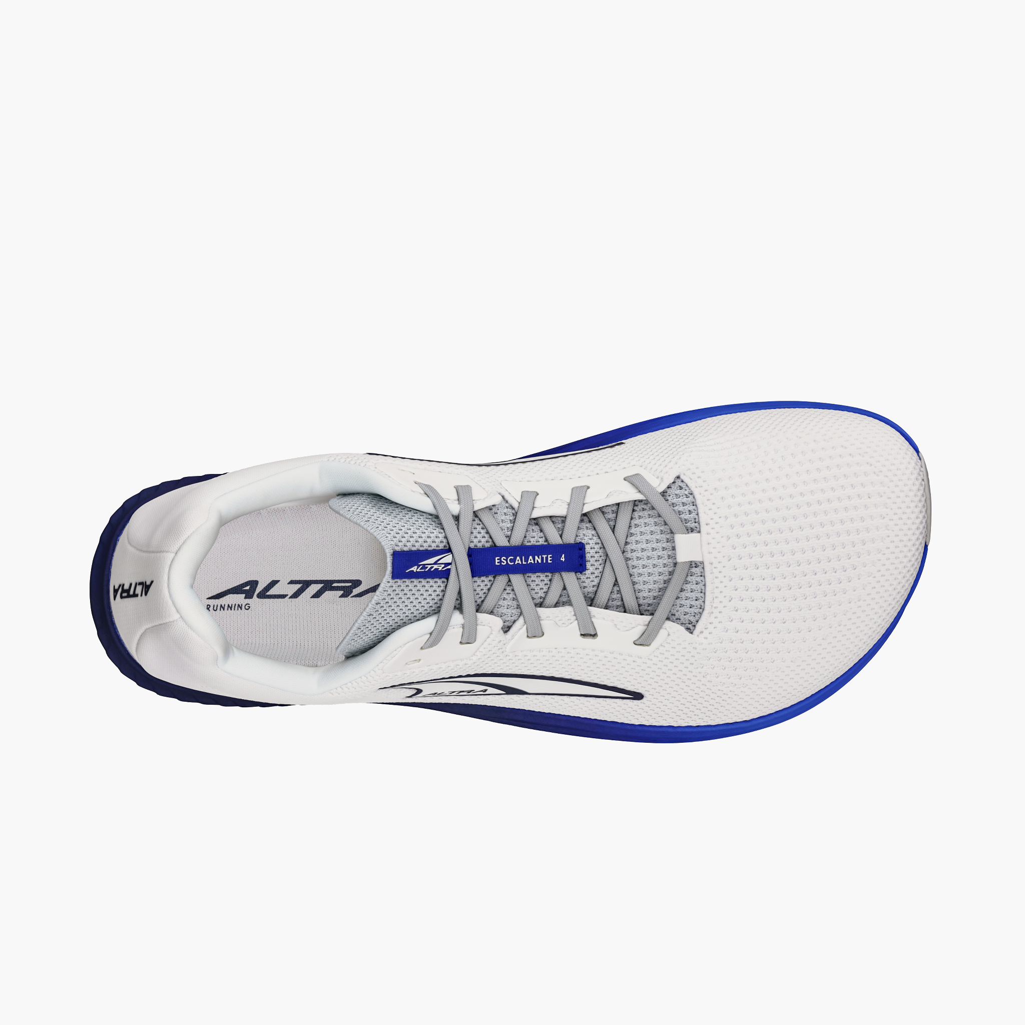Sole angle shot of Men's Escalante 4 in White / Blue