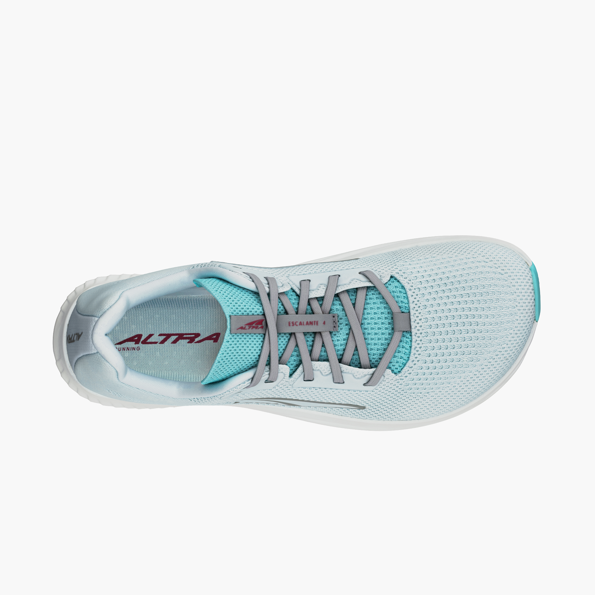 Sole angle shot of Women's Escalante 4 in Gray / Teal