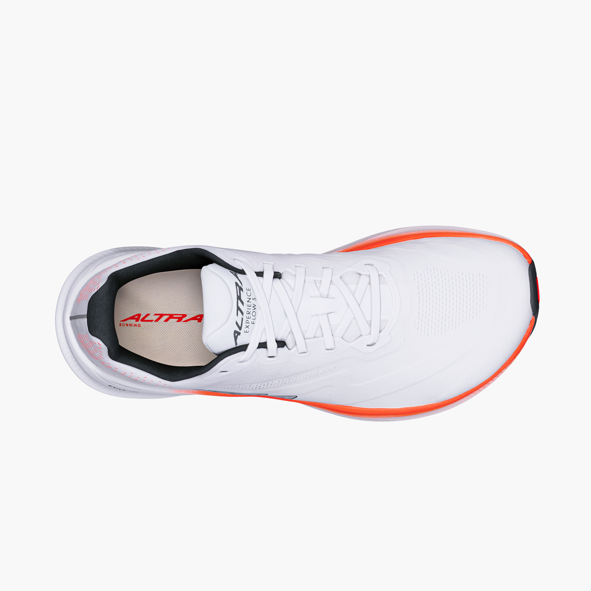 Sole angle shot of Men's Experience Flow 3 in White / Coral