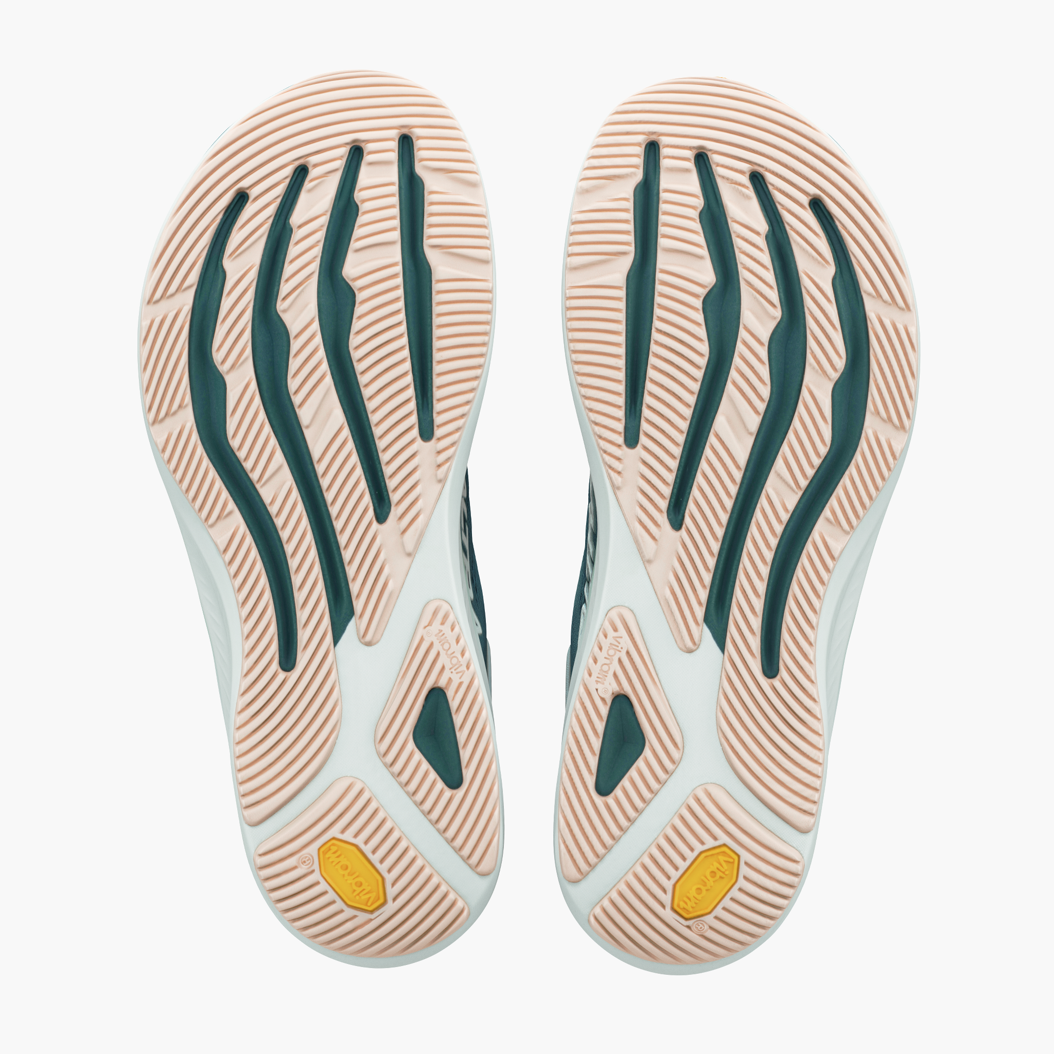 Sole angle shot of Women's Torin 9 in Sea Pine / Ice / Greenmileu