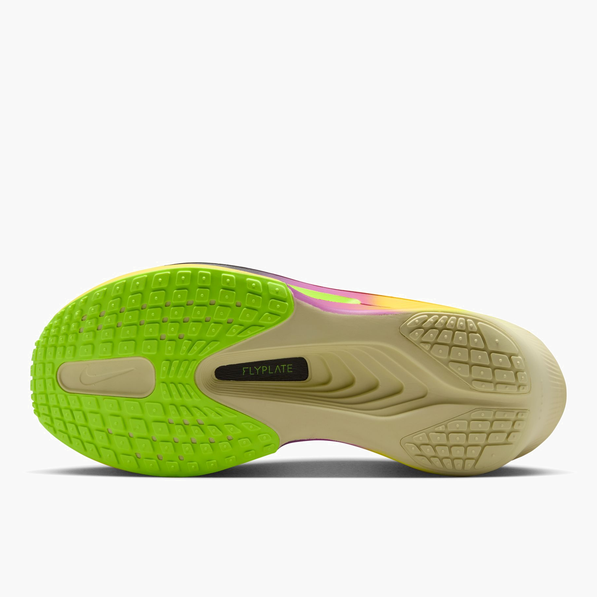 Sole angle shot of Women's Zoom Fly 6 in Citron Pulse / Indigo Burst-Volt Ice