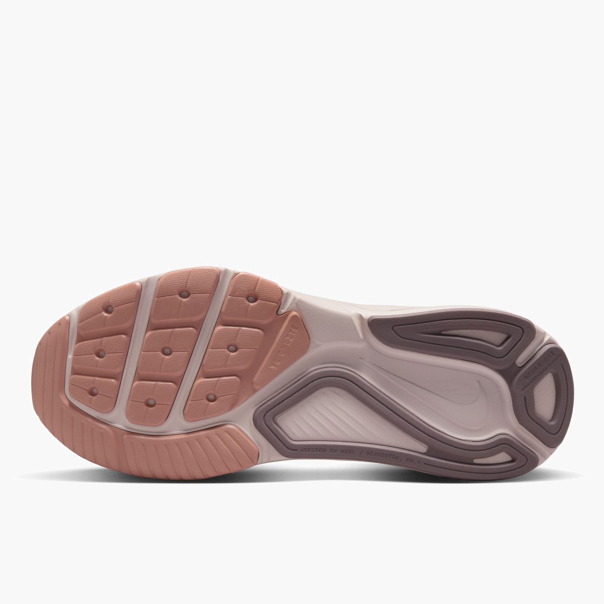 Sole angle shot of Women's Structure 26 in Particle Pink / Mtlc Rose Gold-Taupe Grey