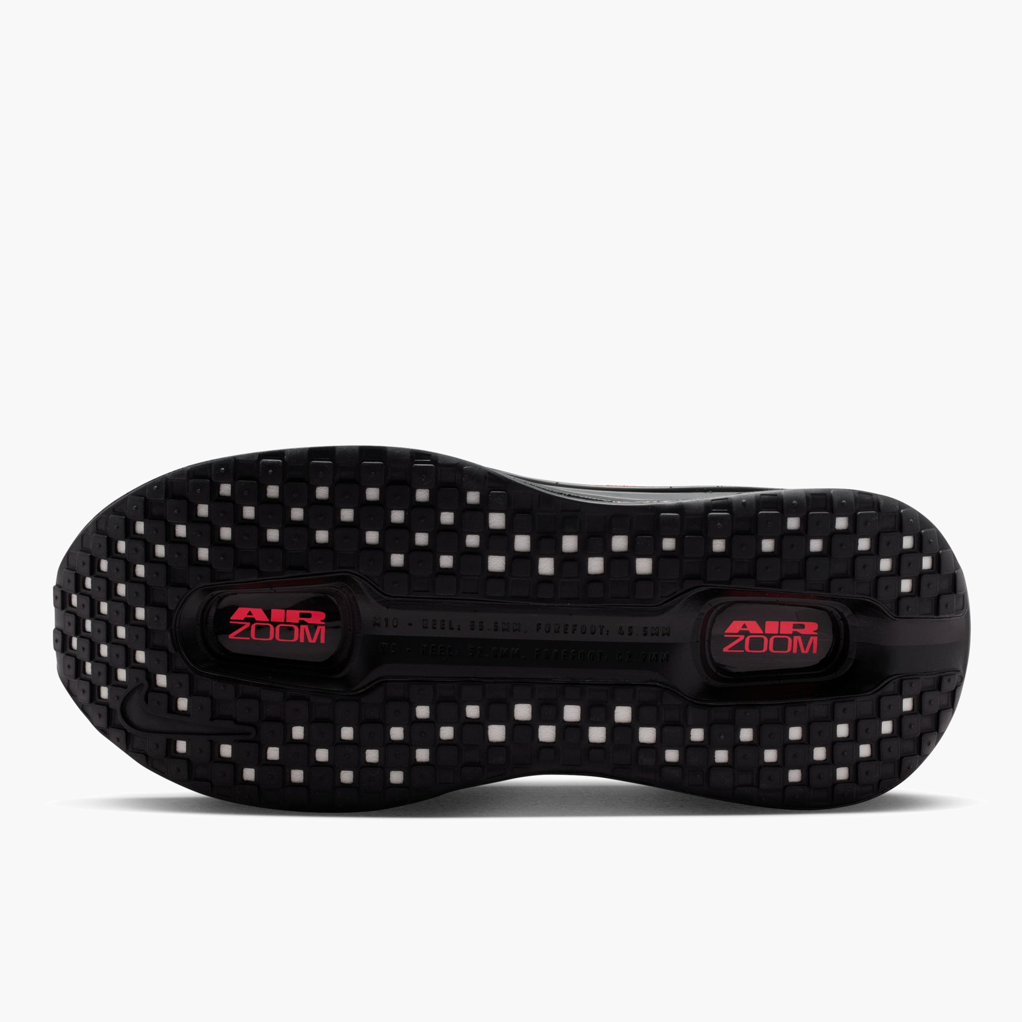 Sole angle shot of Women's Vomero Premium in Black / Sapphire-Hot Lava-Anthracite