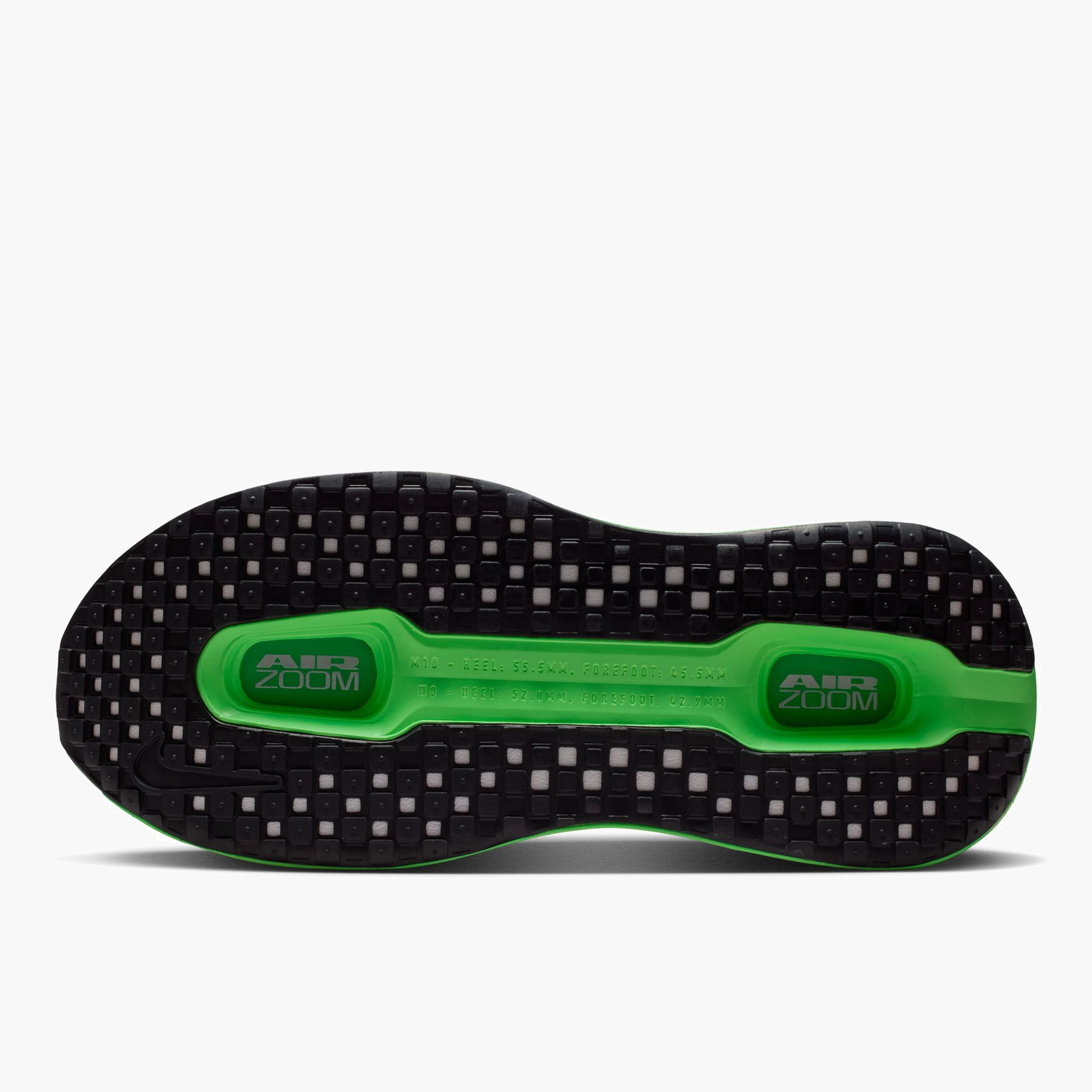 Sole angle shot of Women's Vomero Premium in Cucumber Calm / Metallic Silver