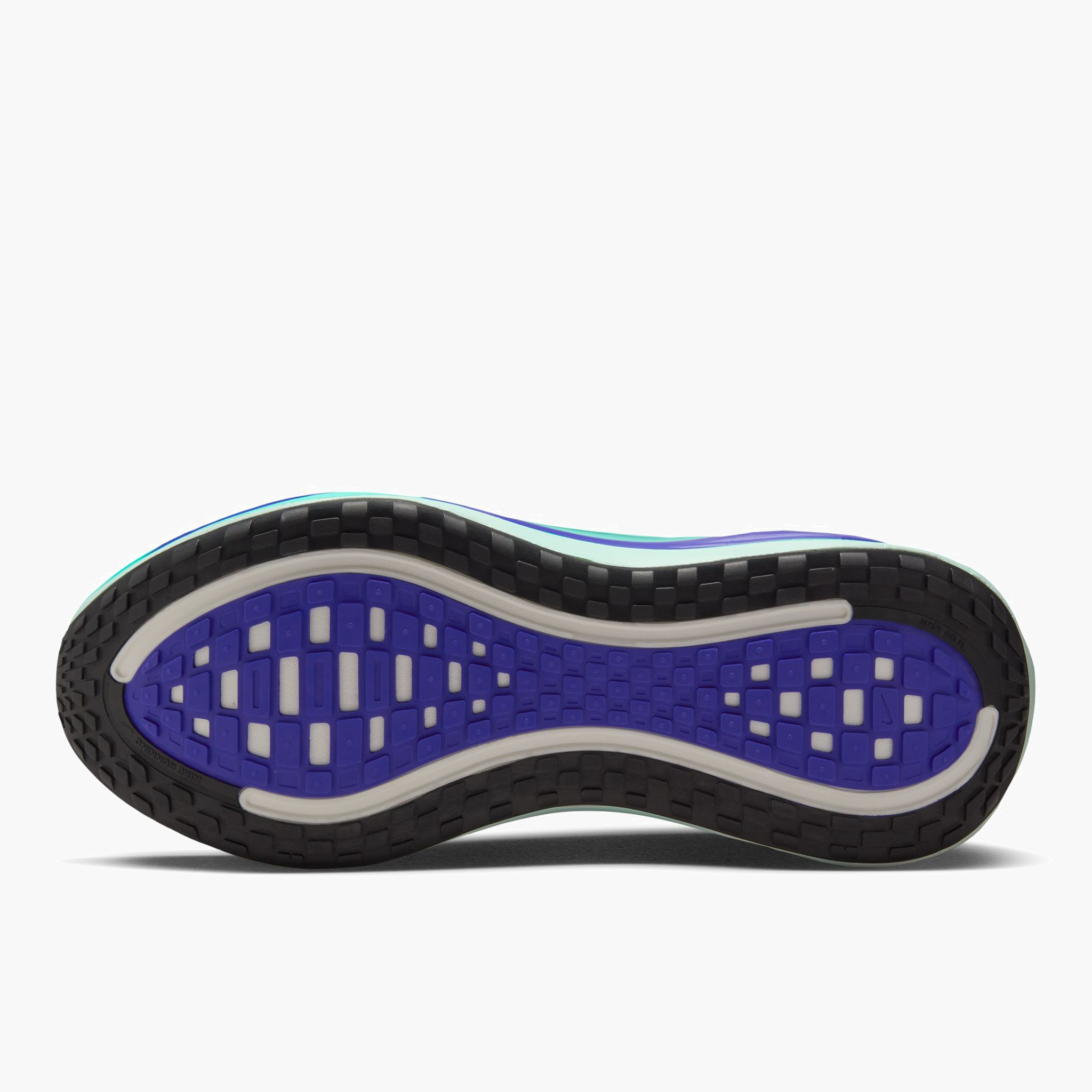 Sole angle shot of Men's Vomero Plus in White / Black-Bright Concord-Hyper Turq