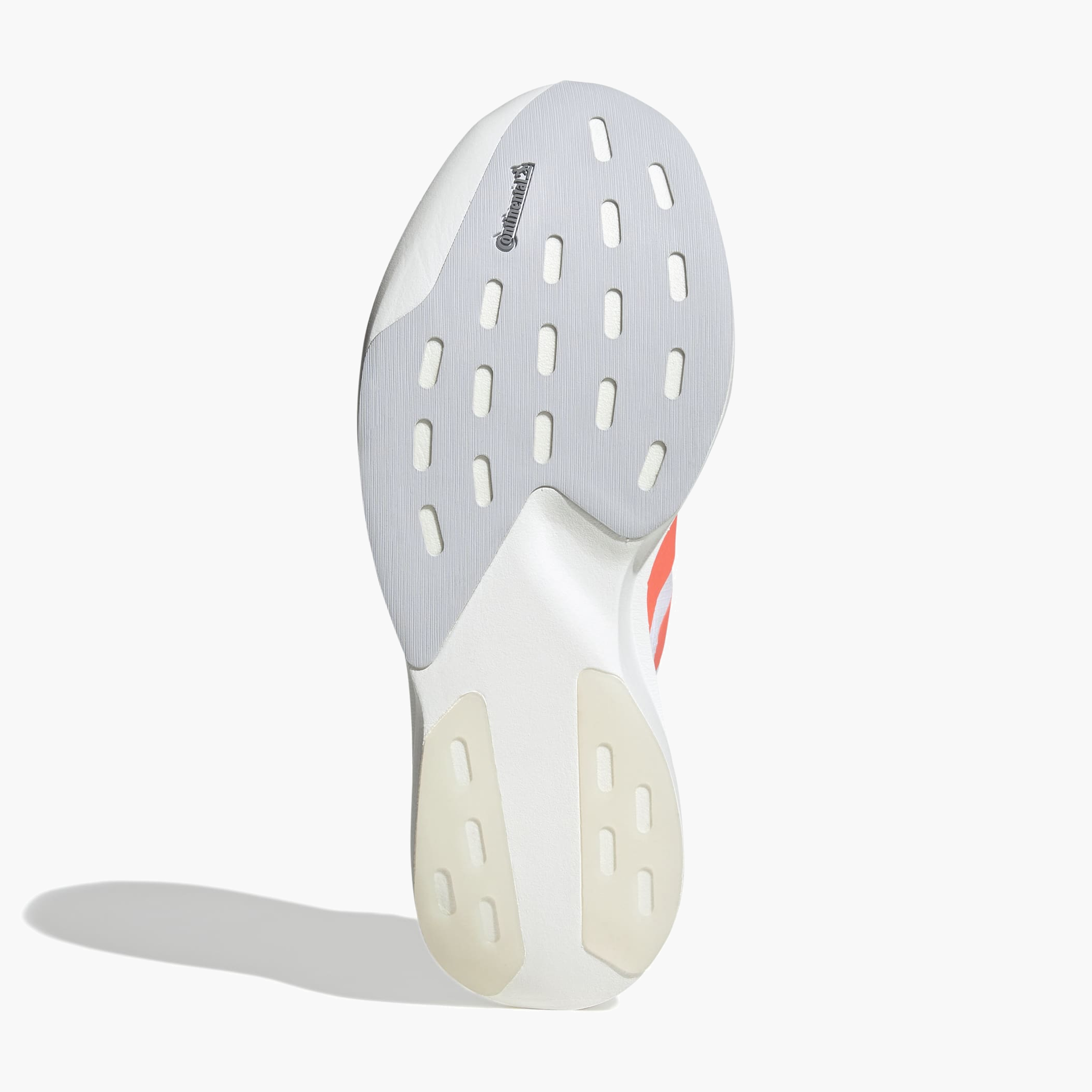 Sole angle shot of Men's Evo SL Woven in Ftwwht / Luor / Lucred