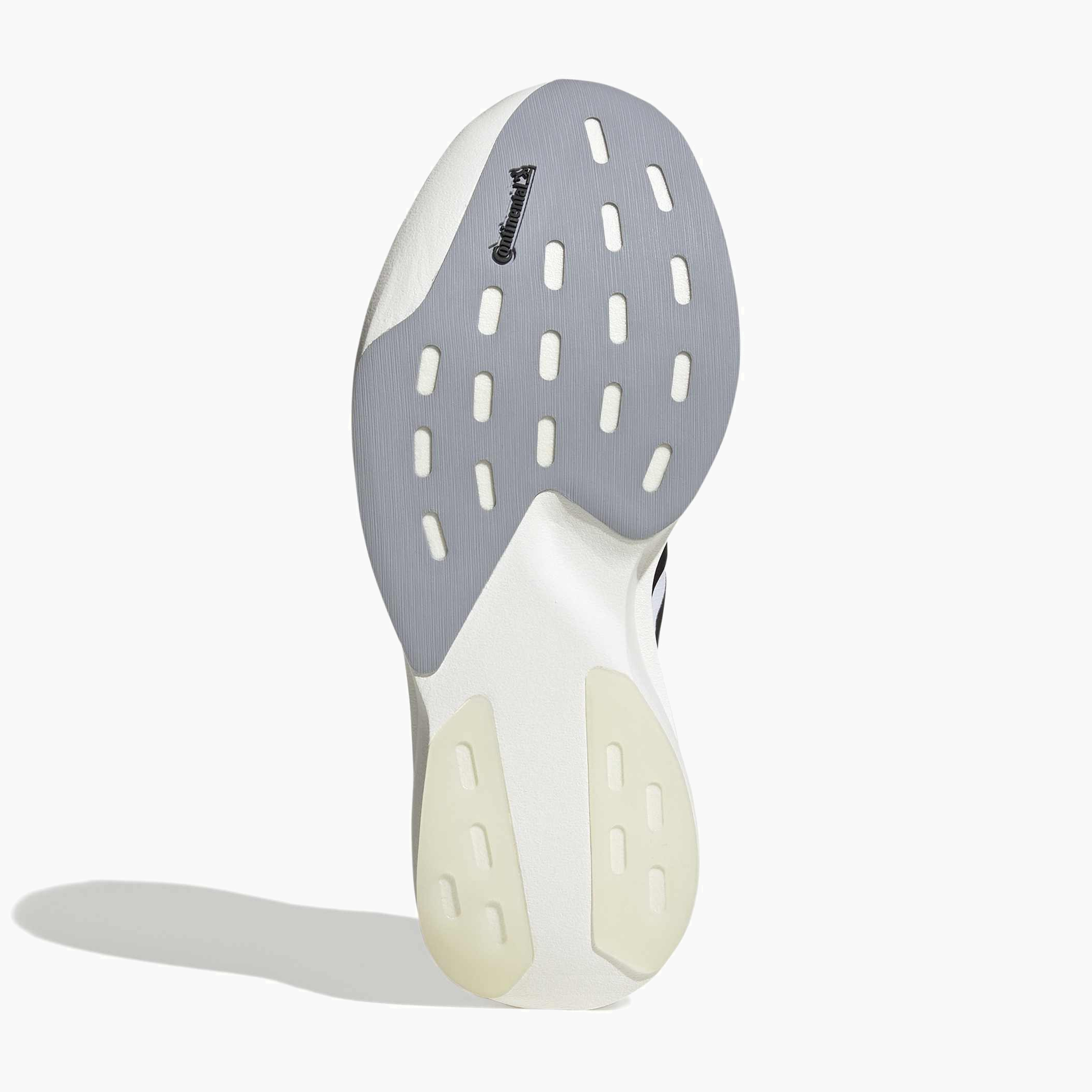 Sole angle shot of Women's Evo SL Woven in Ftwwht / Cblack / Dshgry
