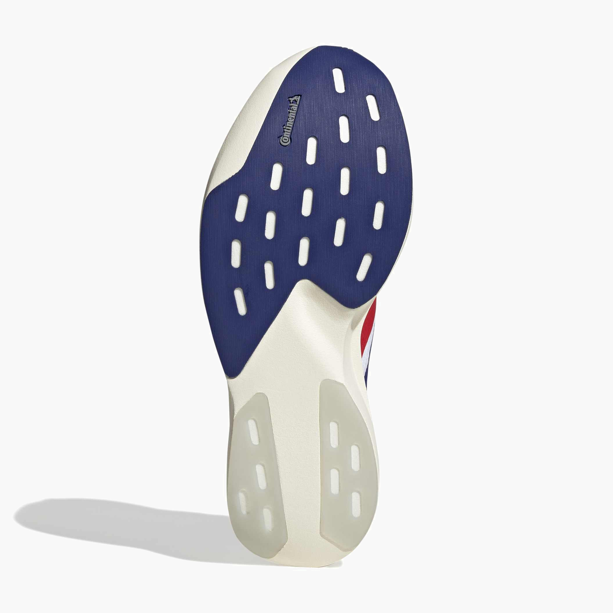 Sole angle shot of Men's Evo SL Woven in Ftwwht / Mysink / Purrub