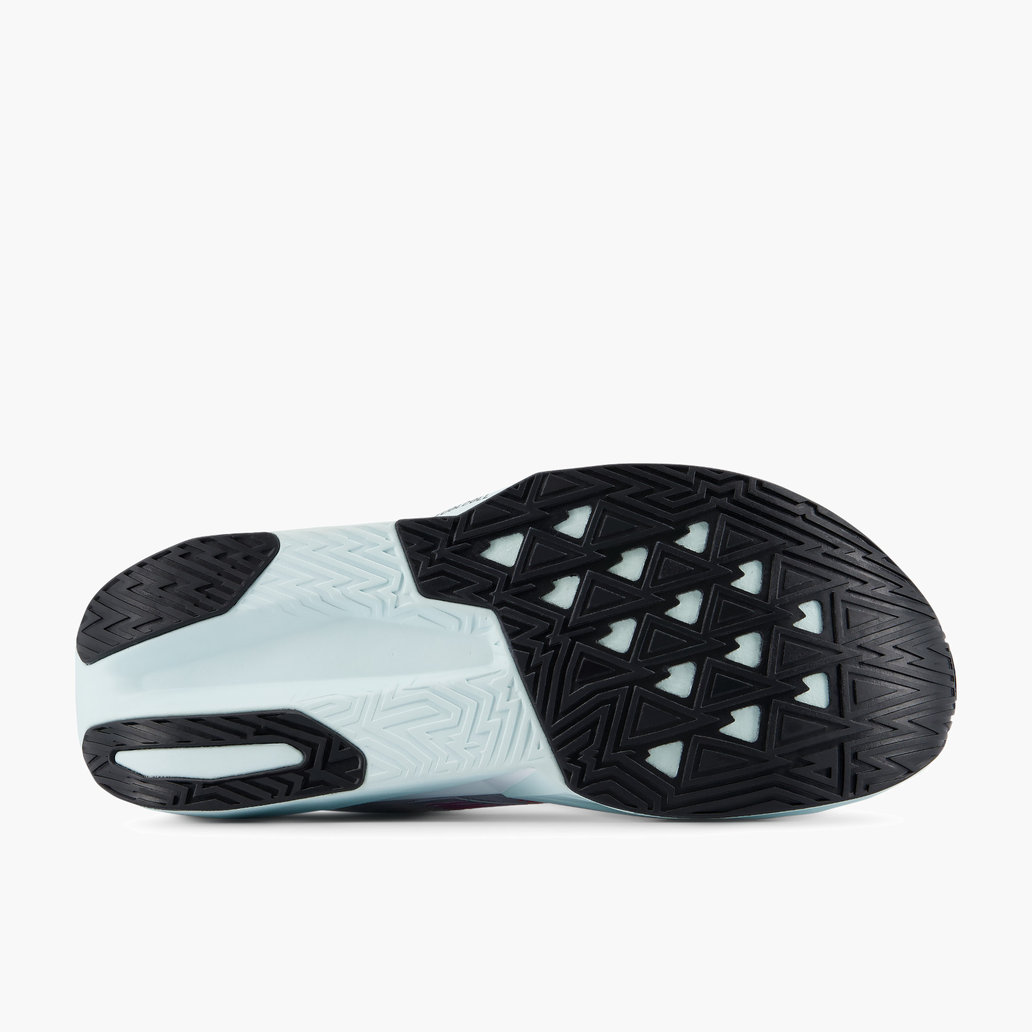 Sole angle shot of Men's FuelCell Rebel v5 in White / Pinkheat / Glintblue