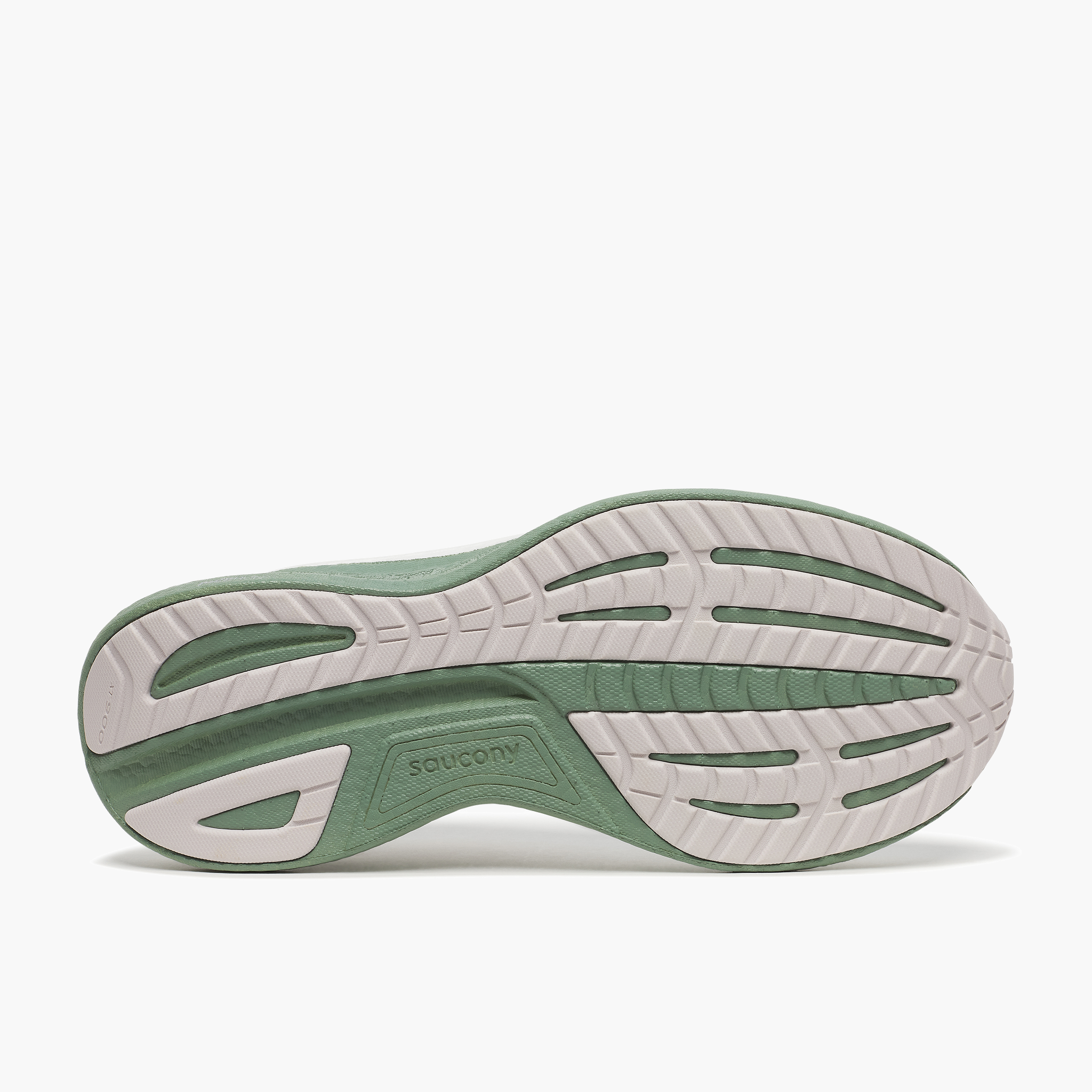 Sole angle shot of Men's Ride 18 in White/olivine