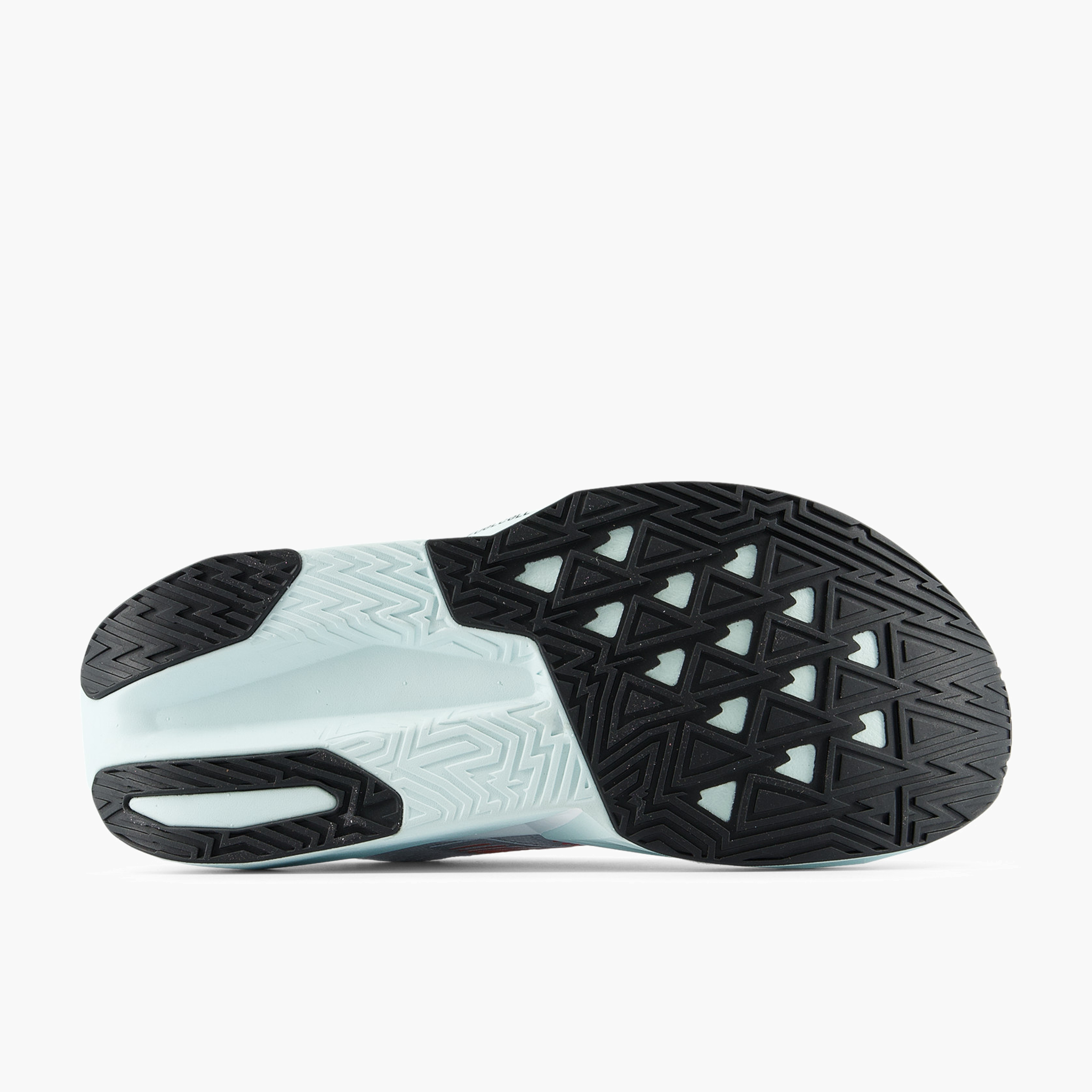Sole angle shot of Women's FuelCell Rebel v5 in White / Pinkheat / Glintblue