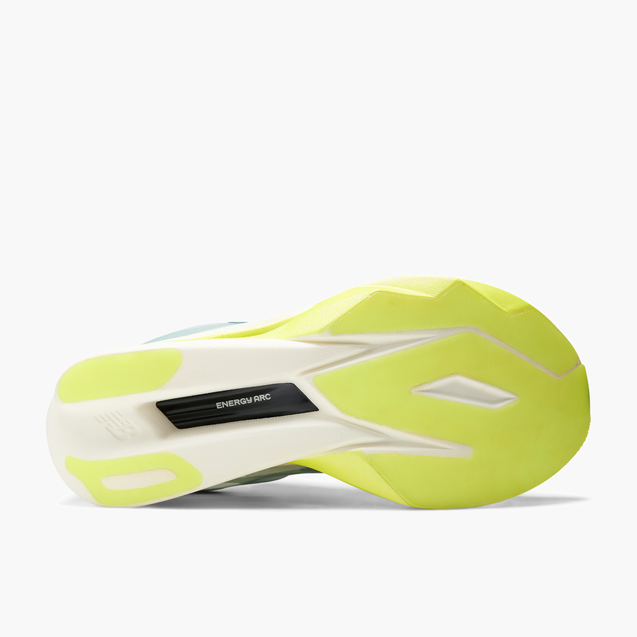 Sole angle shot of Women's Supercomp Elite v6 in Fresh Air / Alkaline Green