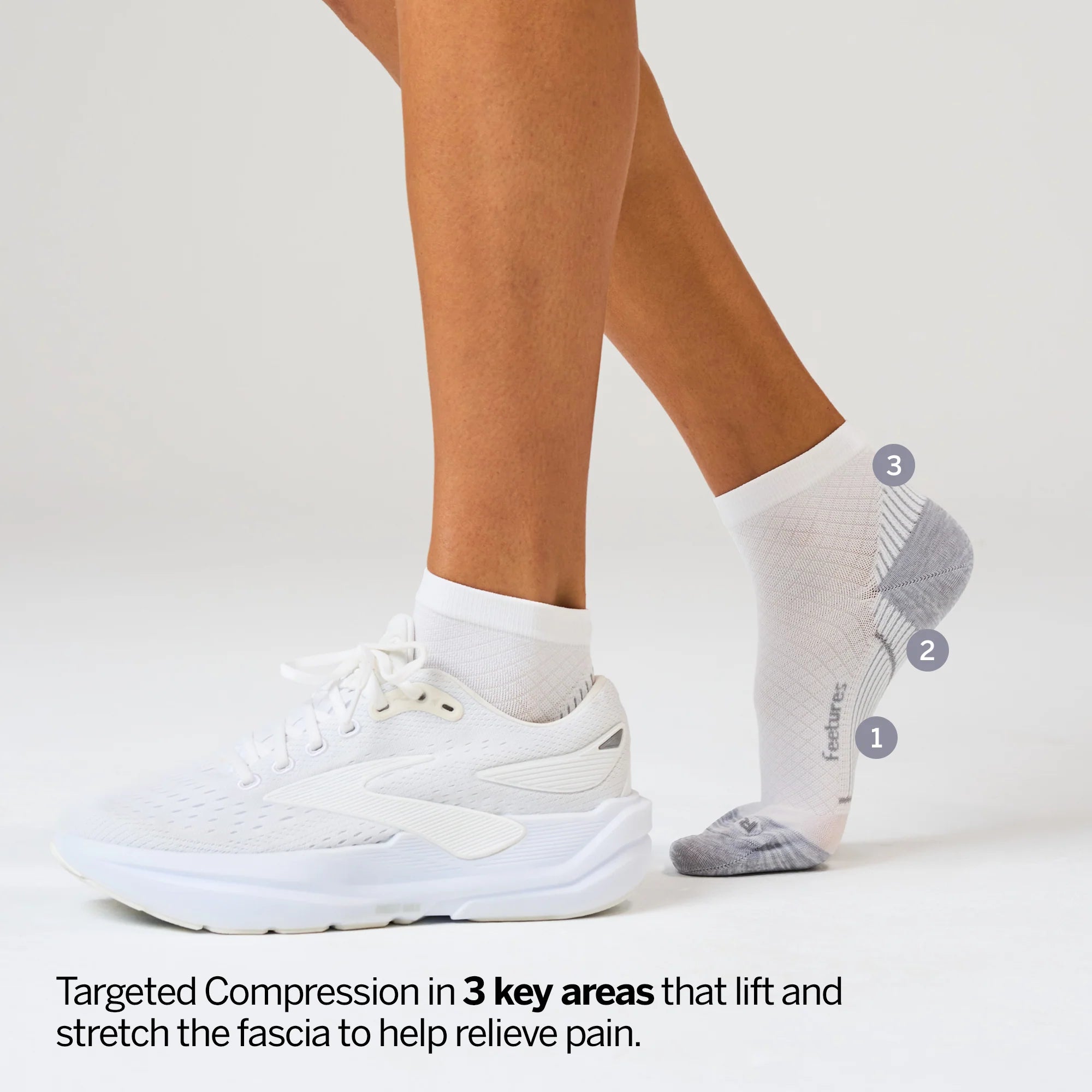 Plantar Fasciitis Relief Light Cushion Quarter Socks