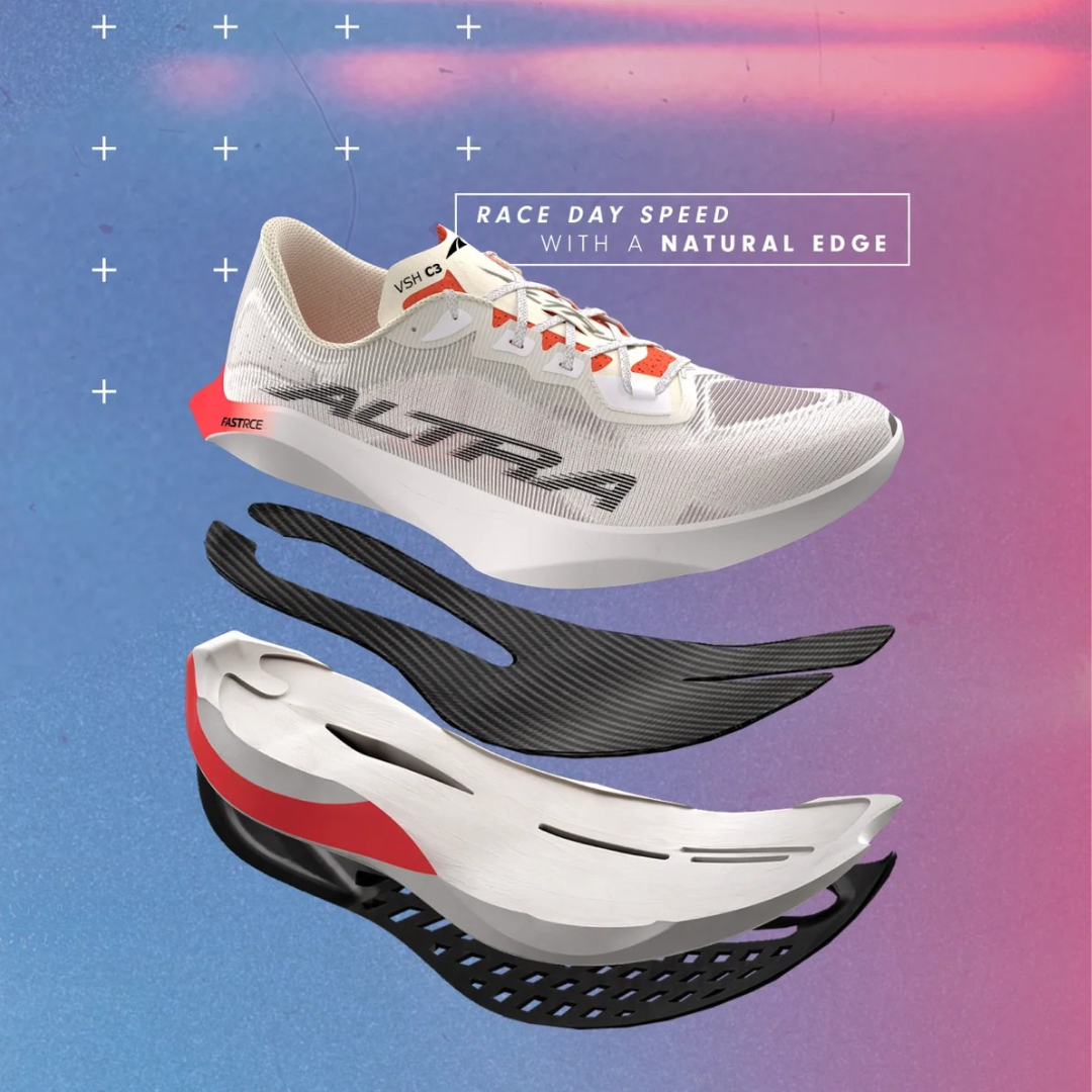 Altra Vanish Carbon 3 split-toe carbon plate exploded view