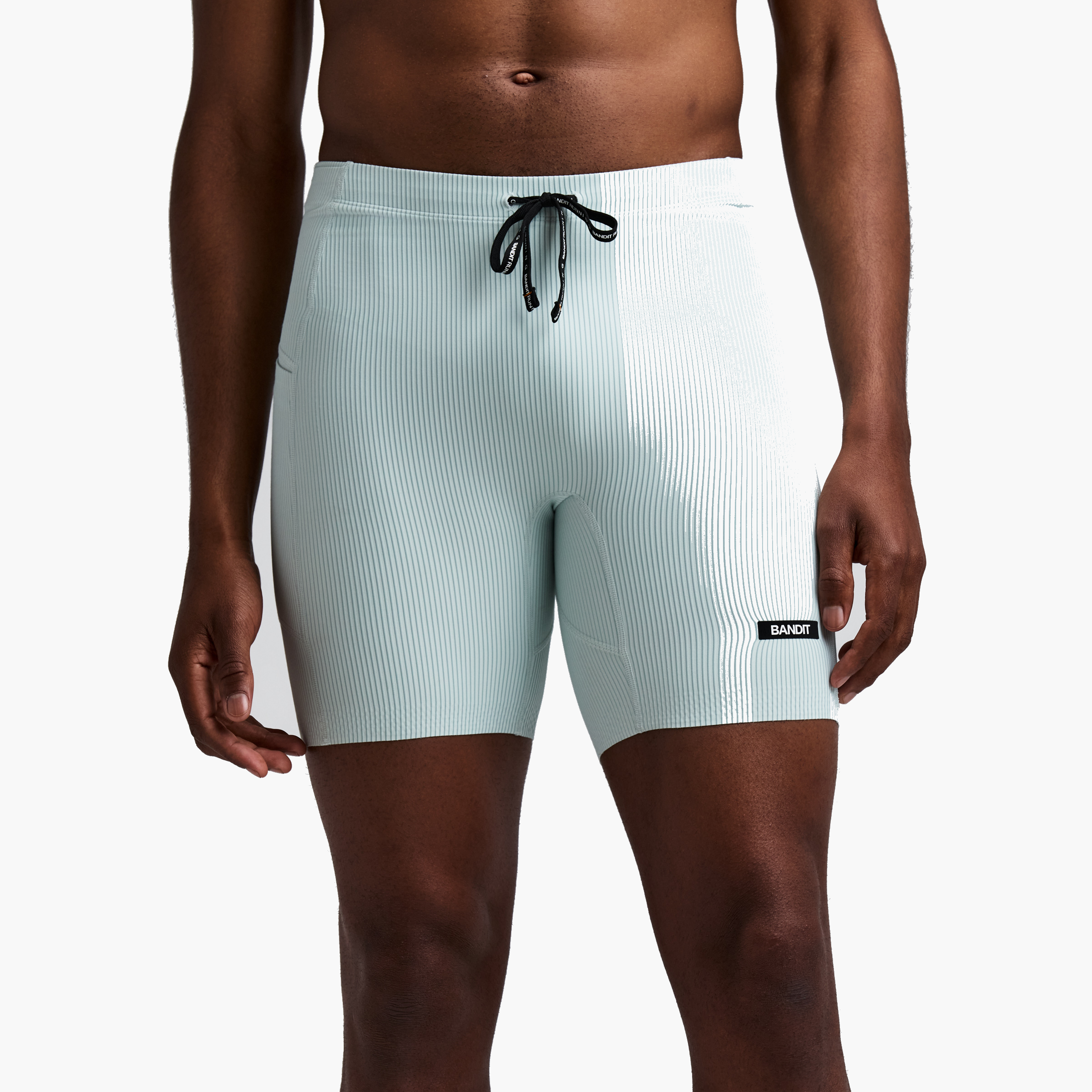 Men's Striped Cadence Quarter Tights — Mist / Lagoon — image 1
