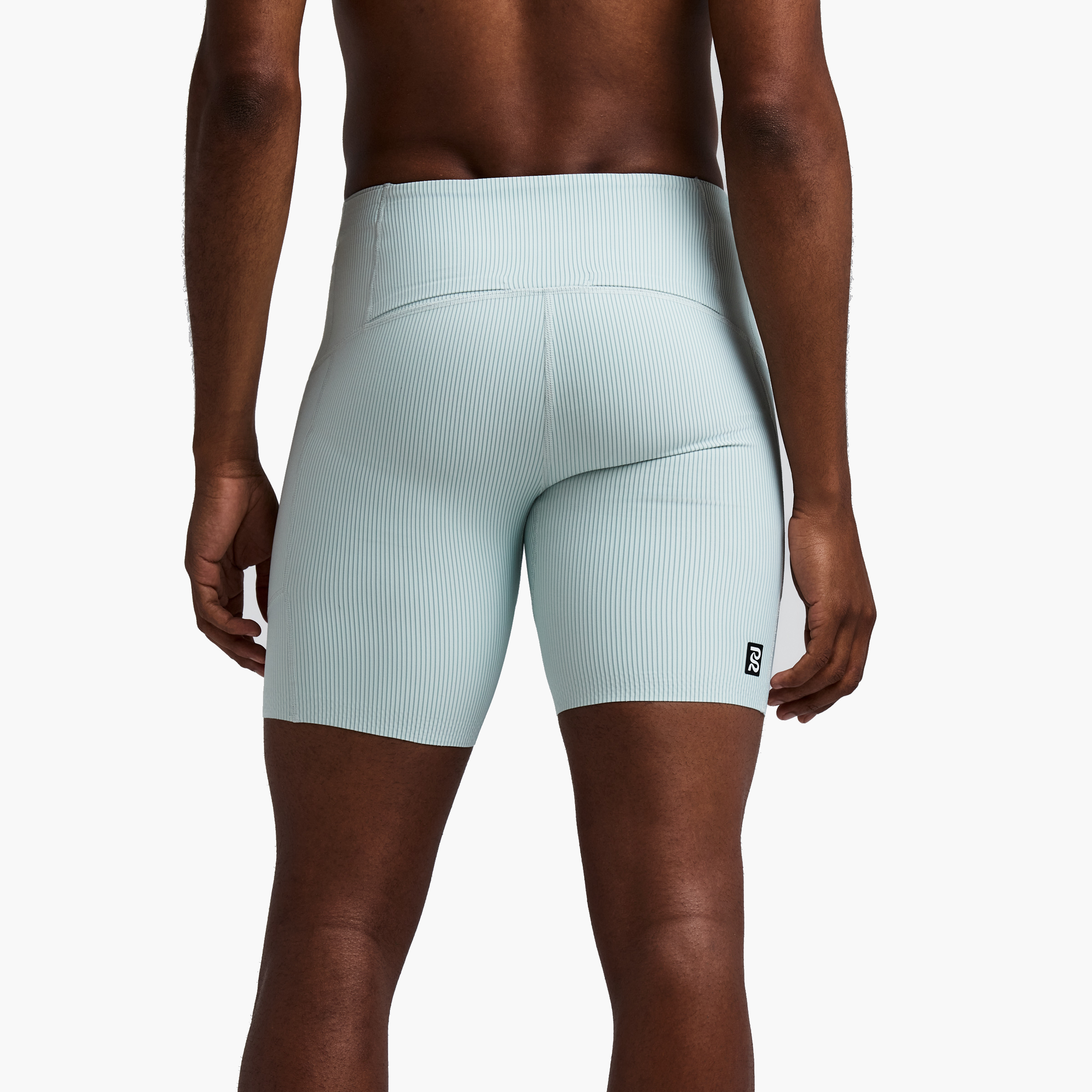 Men's Striped Cadence Quarter Tights — Mist / Lagoon — image 2