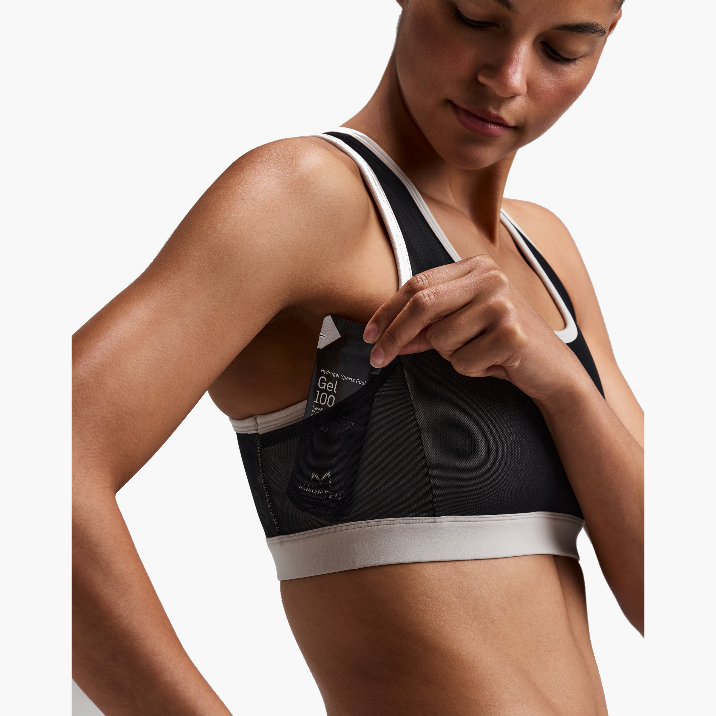 Women's Vanisher Reverso Scoop Neck Run Bra — Black / Plaster — image 6