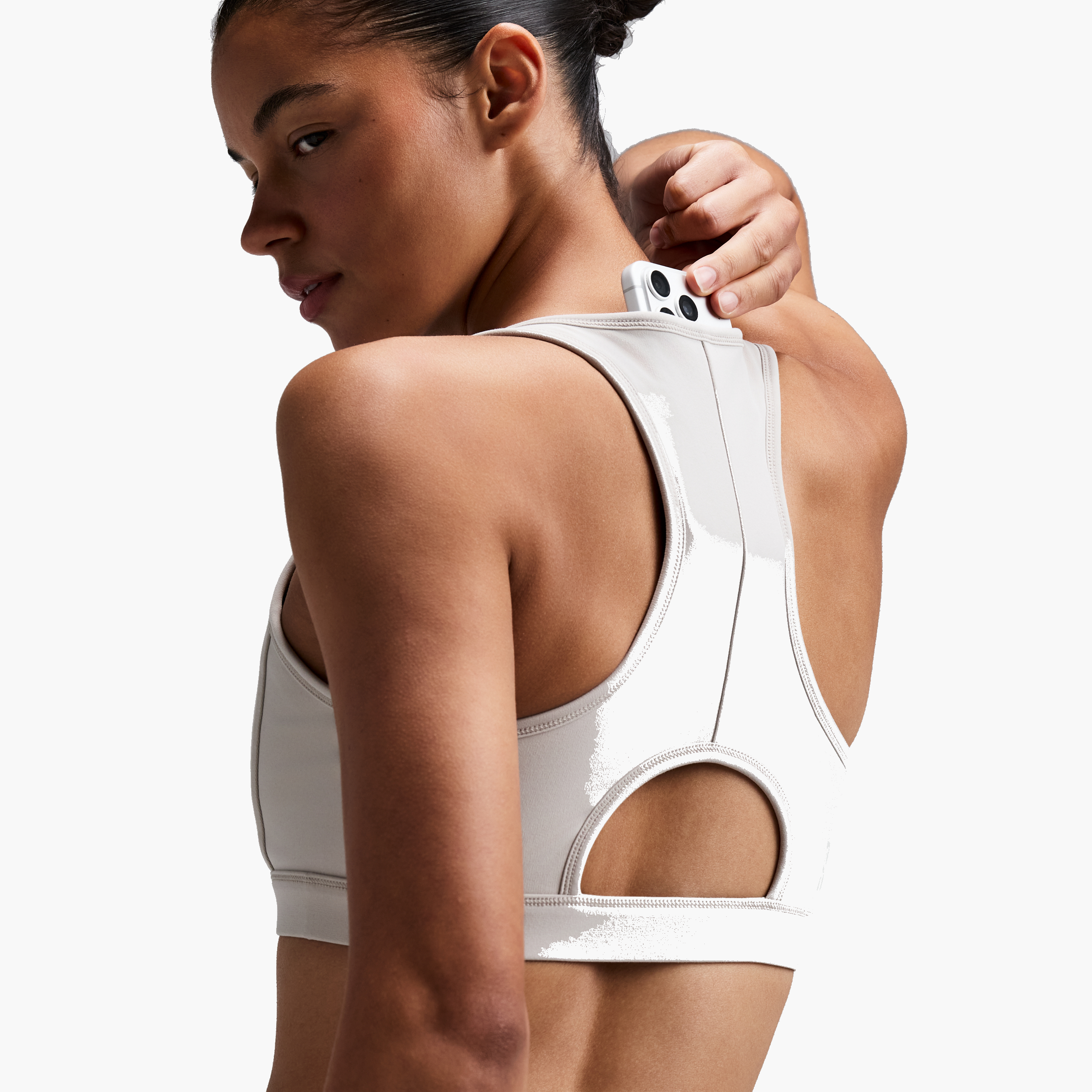 Women's Vanisher Reverso Scoop Neck Run Bra — Black / Plaster — image 7