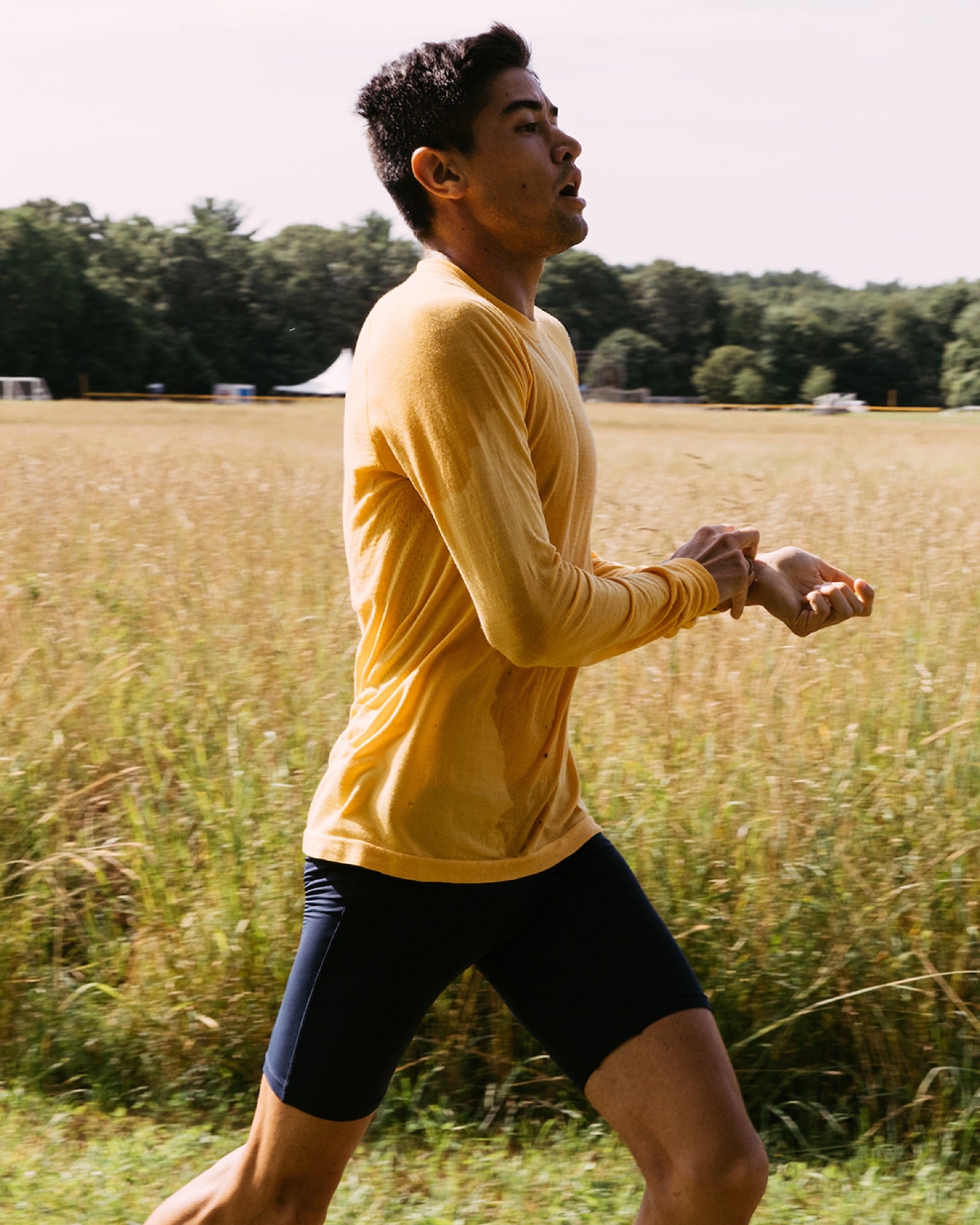 Tracksmith Brighton Base Layer Merino wool detail
