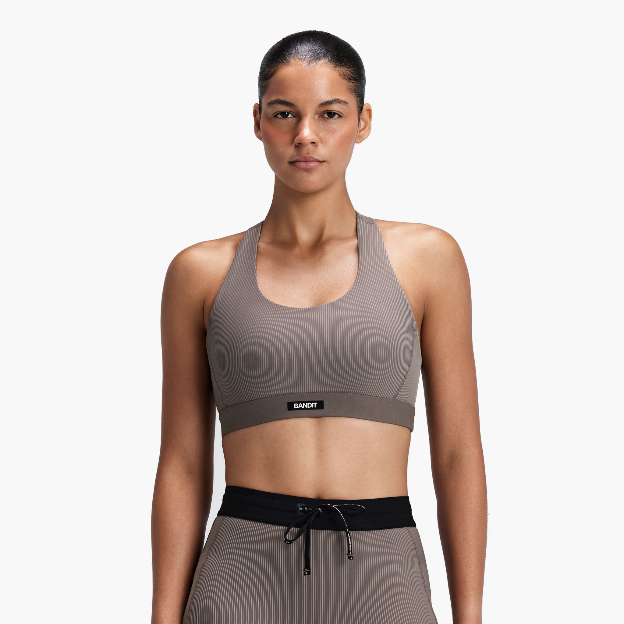 Women's Striped Cadence Scoop Neck T-Back Run Bra