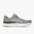 Lateral angle shot of Men's Gel-Kayano 32 in Gravel / Citron