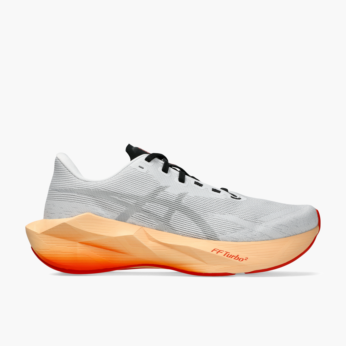 Lateral angle shot of Men's Novablast 6 in White / Orange Glow