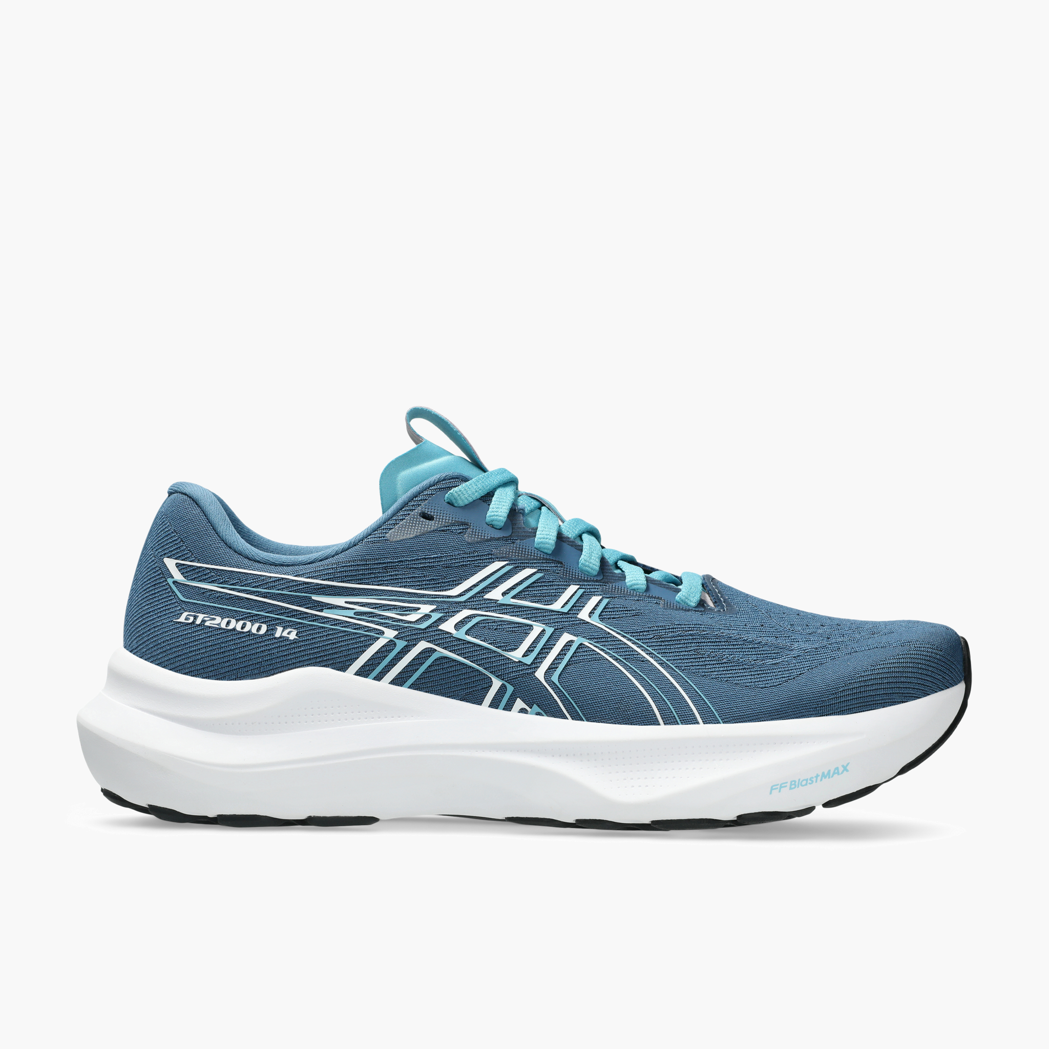Lateral angle shot of Women's GT-2000 14 in Winter Sea / White