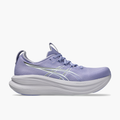 Lateral angle shot of Women's Gel-Nimbus 28 in Bluebell / White