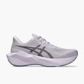 Lateral angle shot of Women's Novablast 6 in Dahlia / Lavender Grey