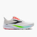 Lateral angle shot of Men's Ghost 17 in White / Pink Clay / Gecko