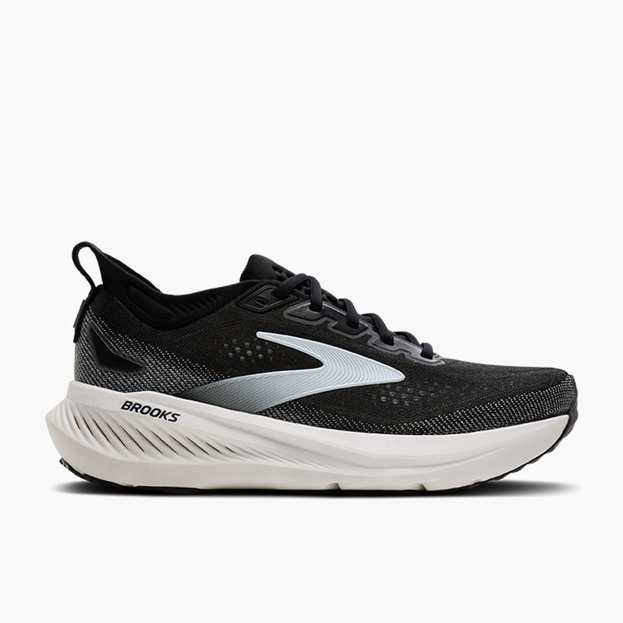 Lateral angle shot of Men's Glycerin 23 in Black / Grey / White