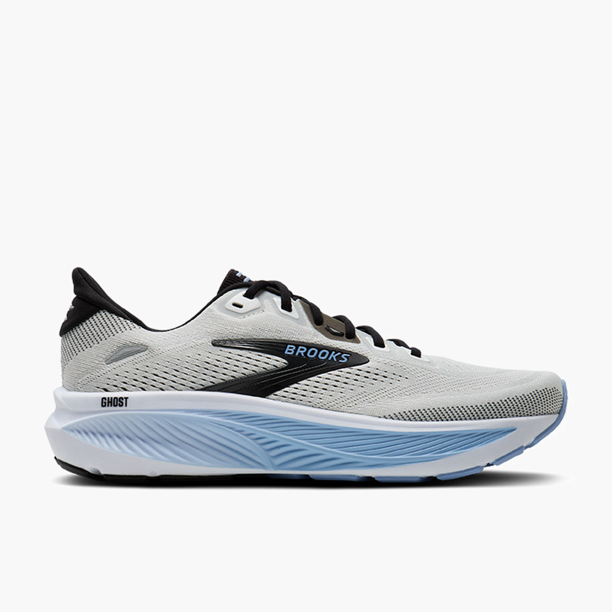 Lateral angle shot of Men's Ghost 18 in White / Black / Open Air