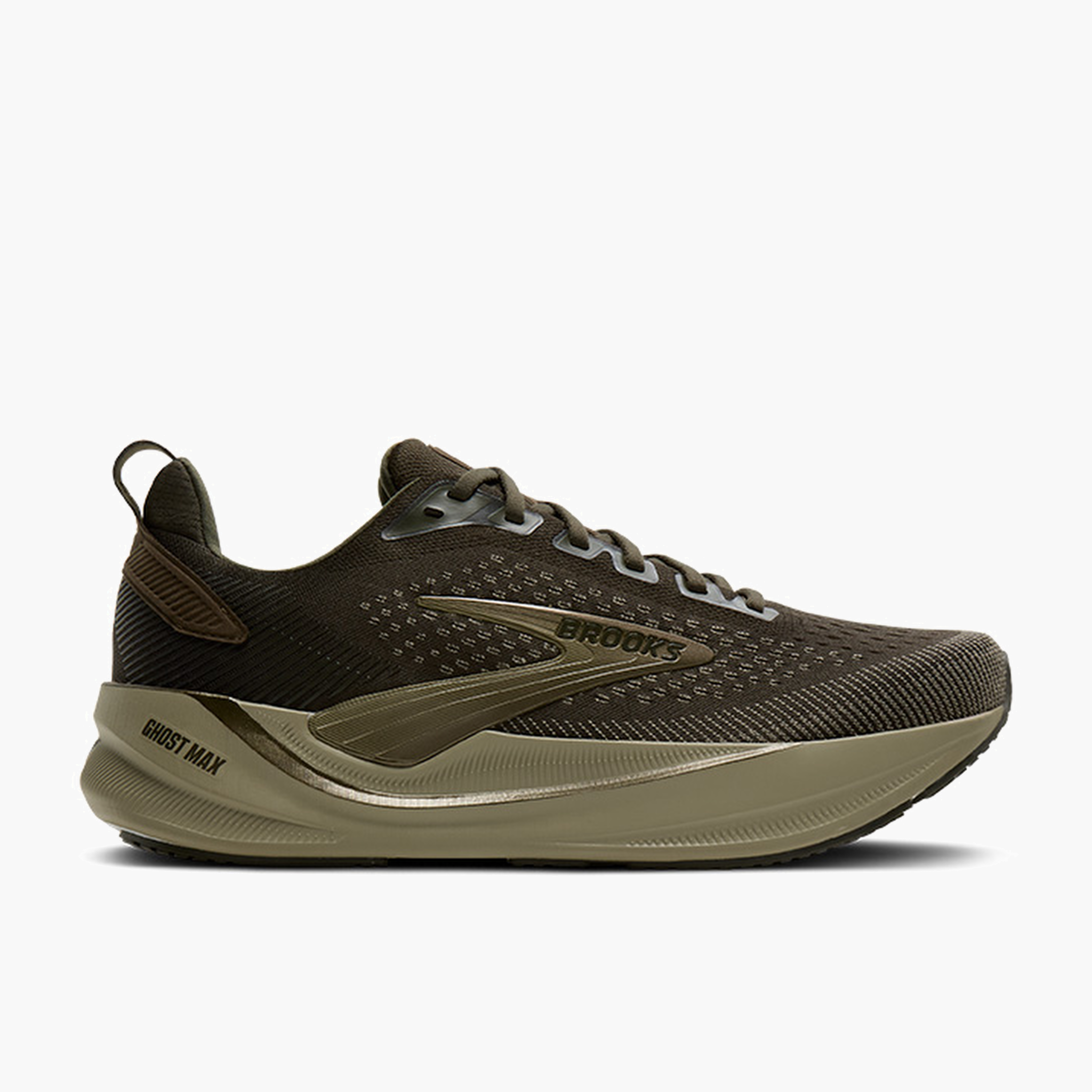 Lateral angle shot of Men's Ghost Max 4 in Forest Night / Olive