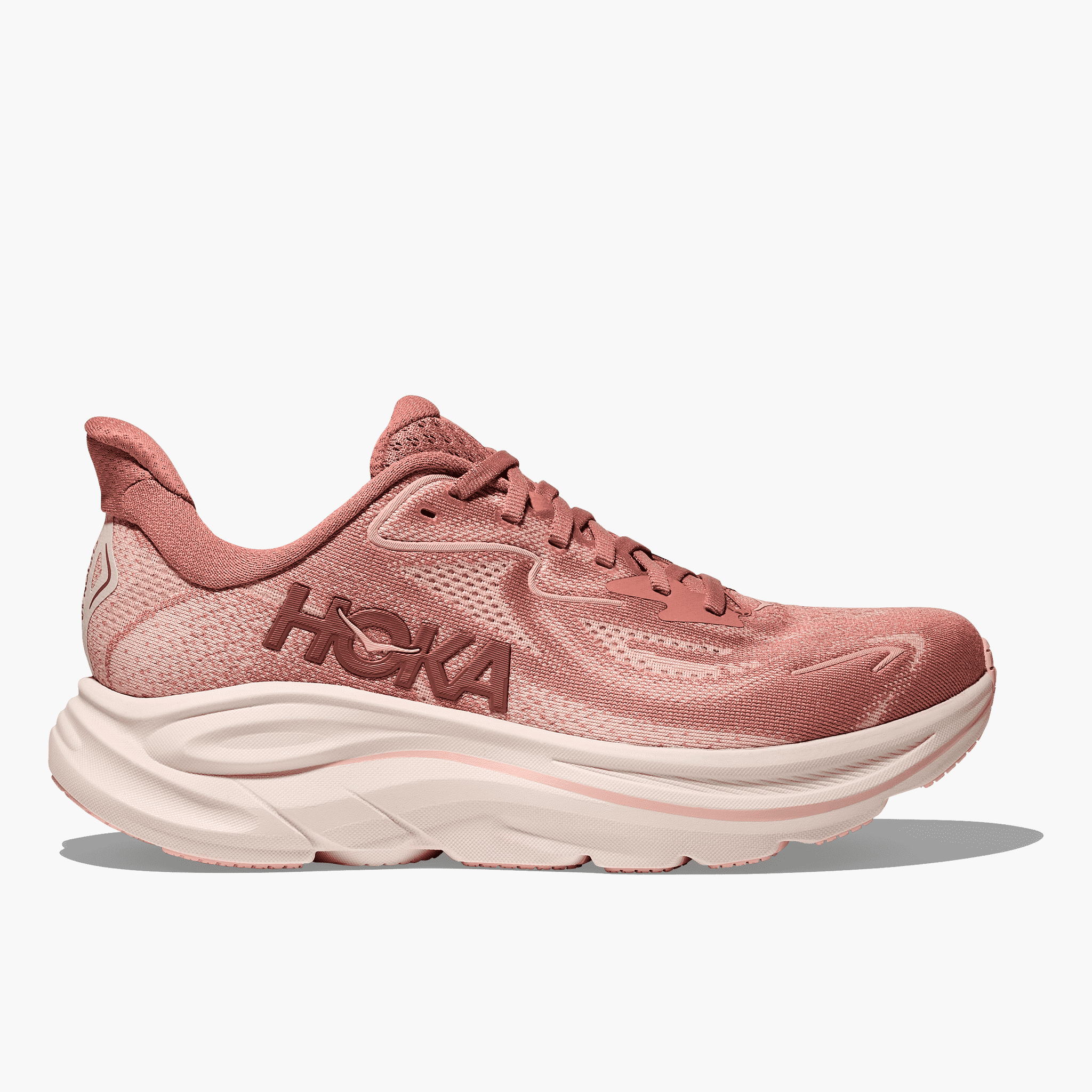 Lateral angle shot of Women's Clifton 10 in Blush  /  Rose Latte