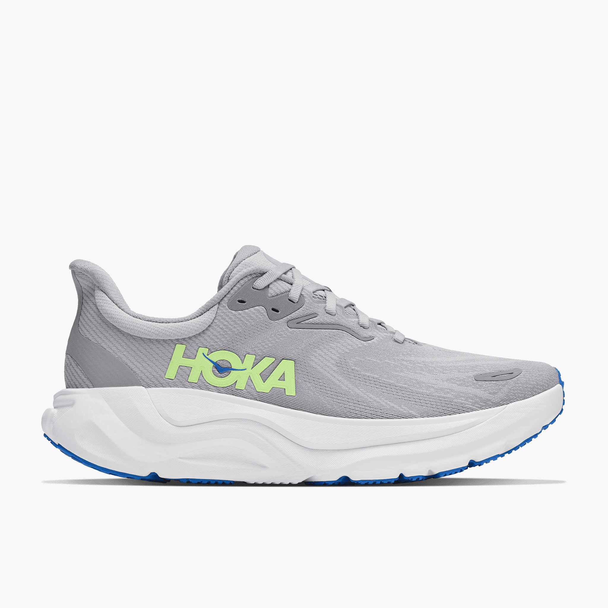 Lateral angle shot of Men's Arahi 8 in Stellar Grey  /  Stardust