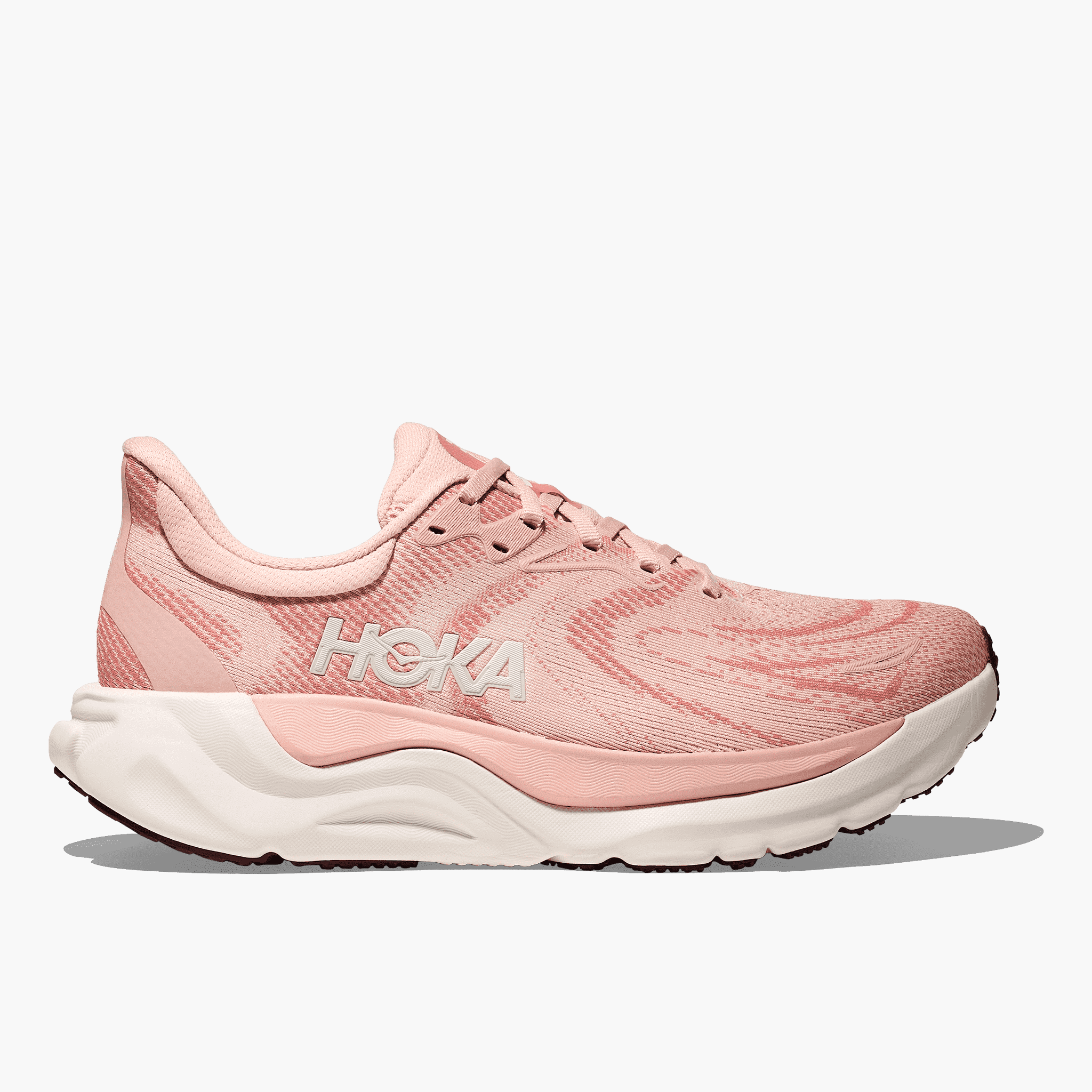 Lateral angle shot of Women's Arahi 8 in Blush  /  Rose Latte
