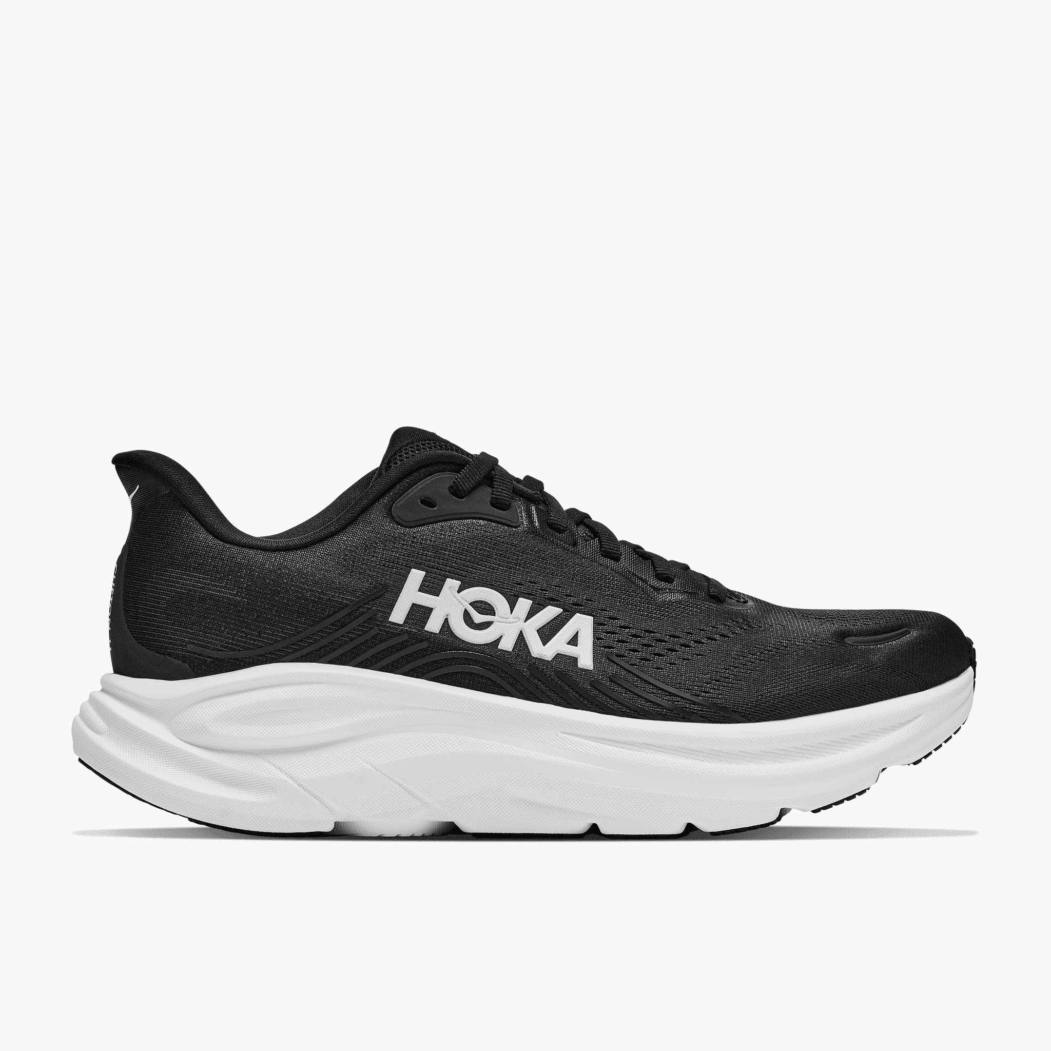 Lateral angle shot of Women's Clifton 11 in Black  /  White