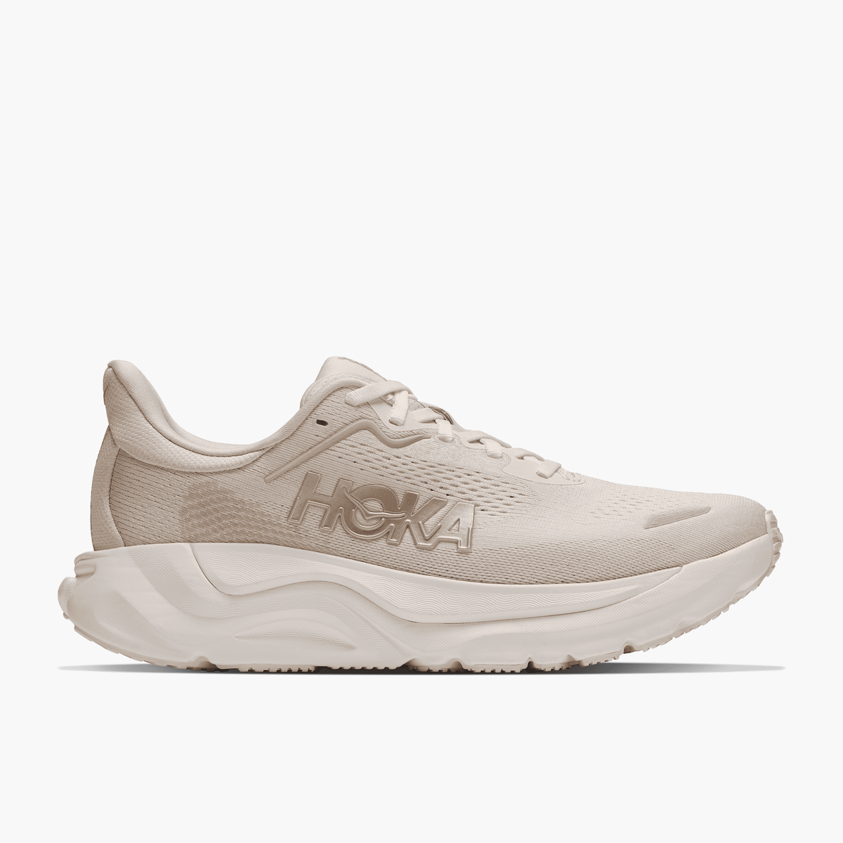 Lateral angle shot of Women's Arahi 9 in Alabaster  /  Oat Milk