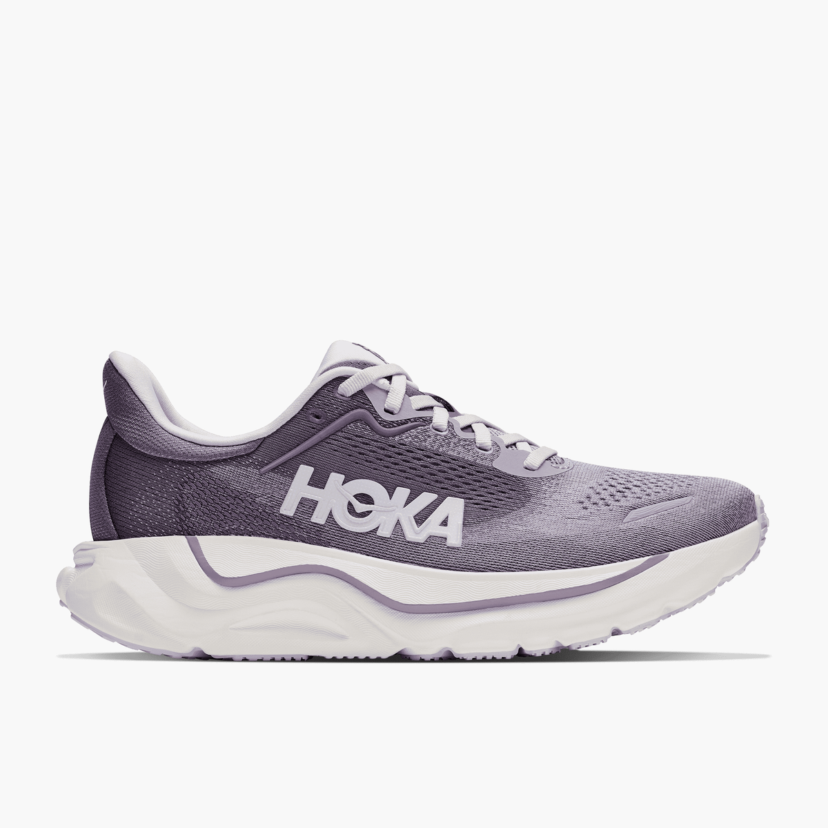 Lateral angle shot of Women's Arahi 9 in Purple Fog  /  Mellow Lilac