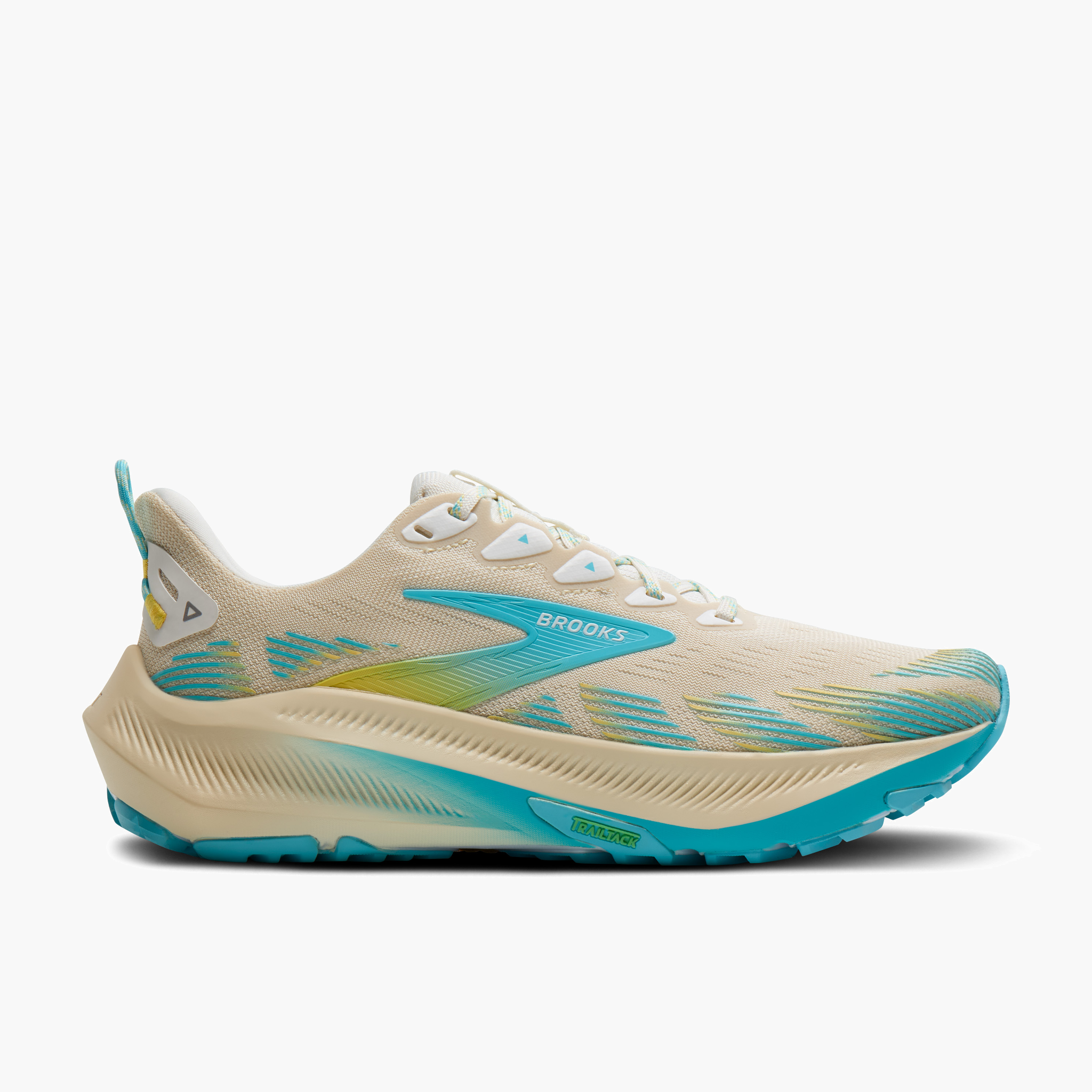 Lateral angle shot of Women's Ghost Trail in Sand / Star White / Golden Hour