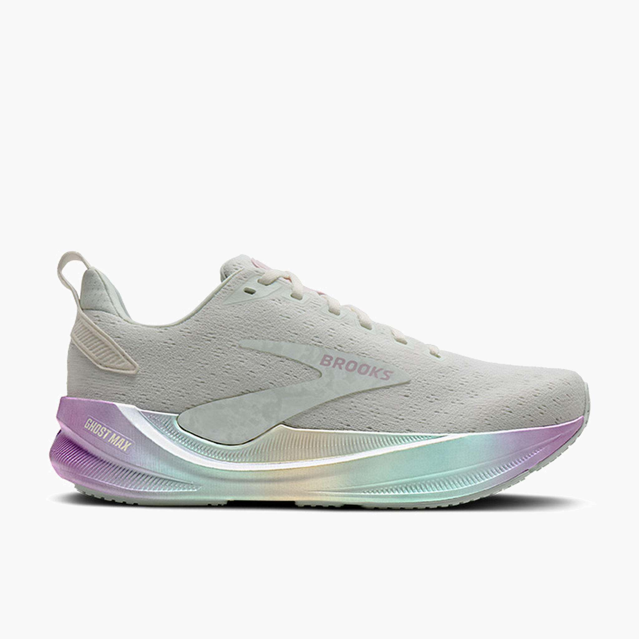 Lateral angle shot of Women's Ghost Max 4 in Ice / White / Snow