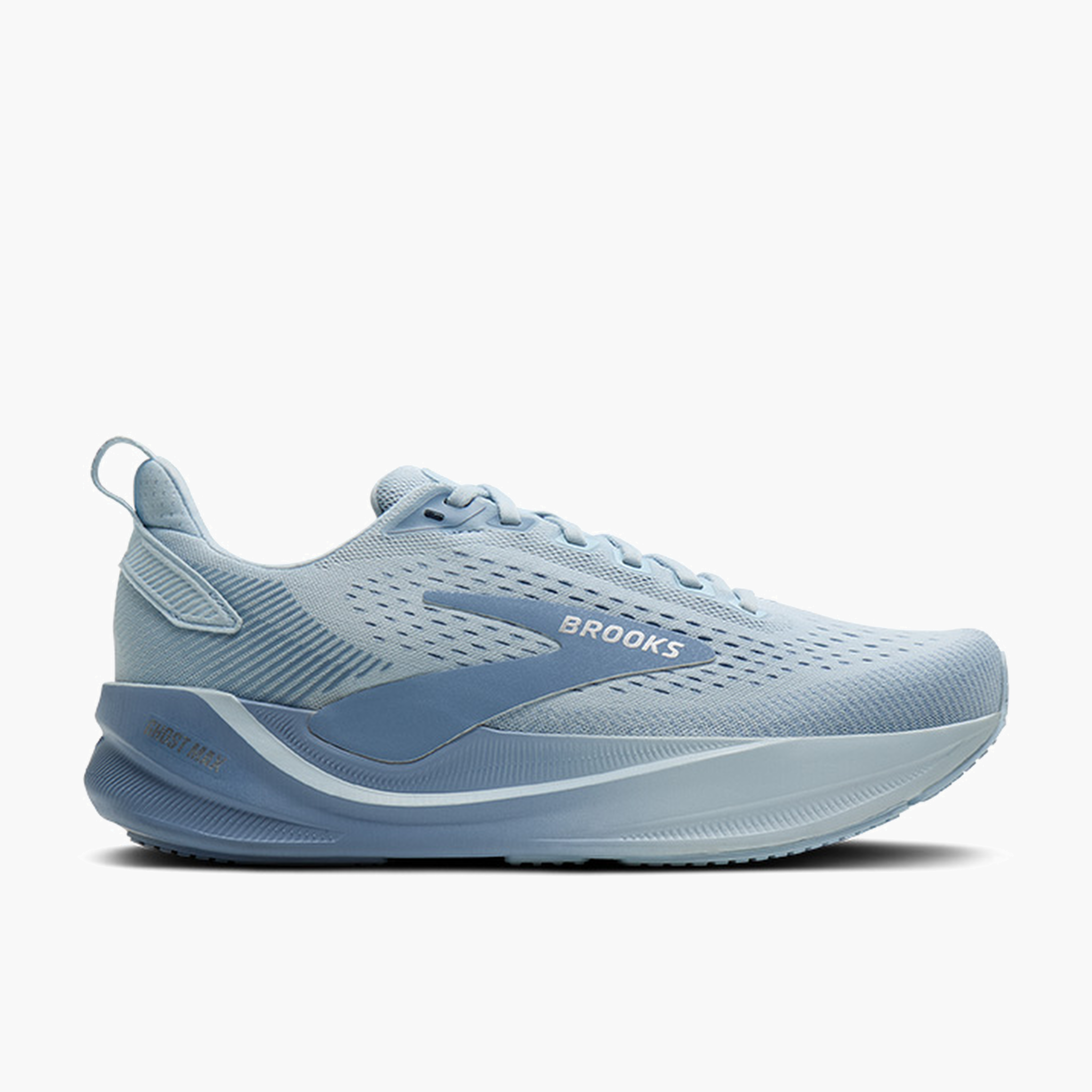 Lateral angle shot of Women's Ghost Max 4 in Blue / Blue / Chrome