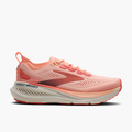 Lateral angle shot of Women's Glycerin GTS 23 in Coral / Peach / Spellbound