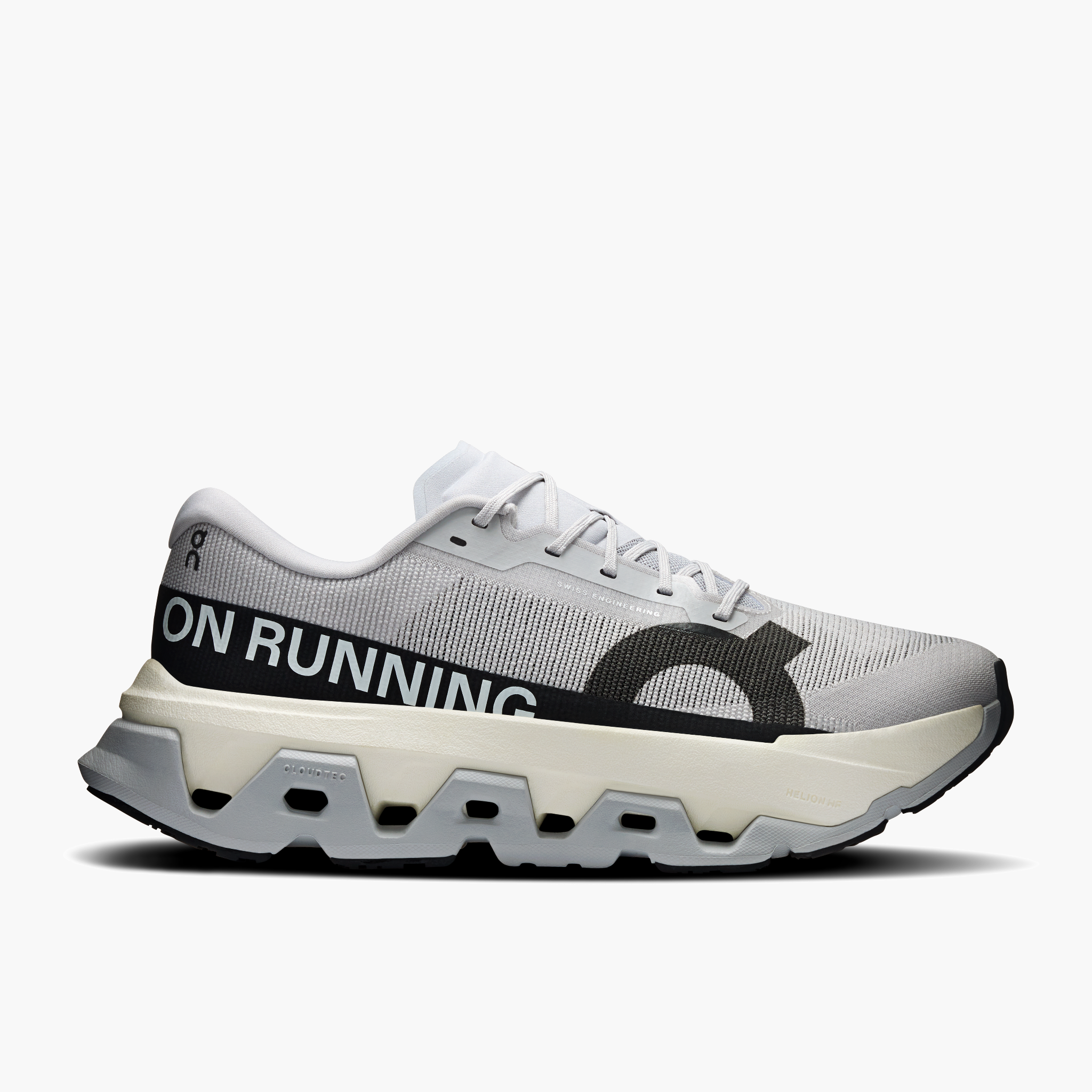 Lateral angle shot of Men's Cloudmonster 3 Hyper in Glacier | Black