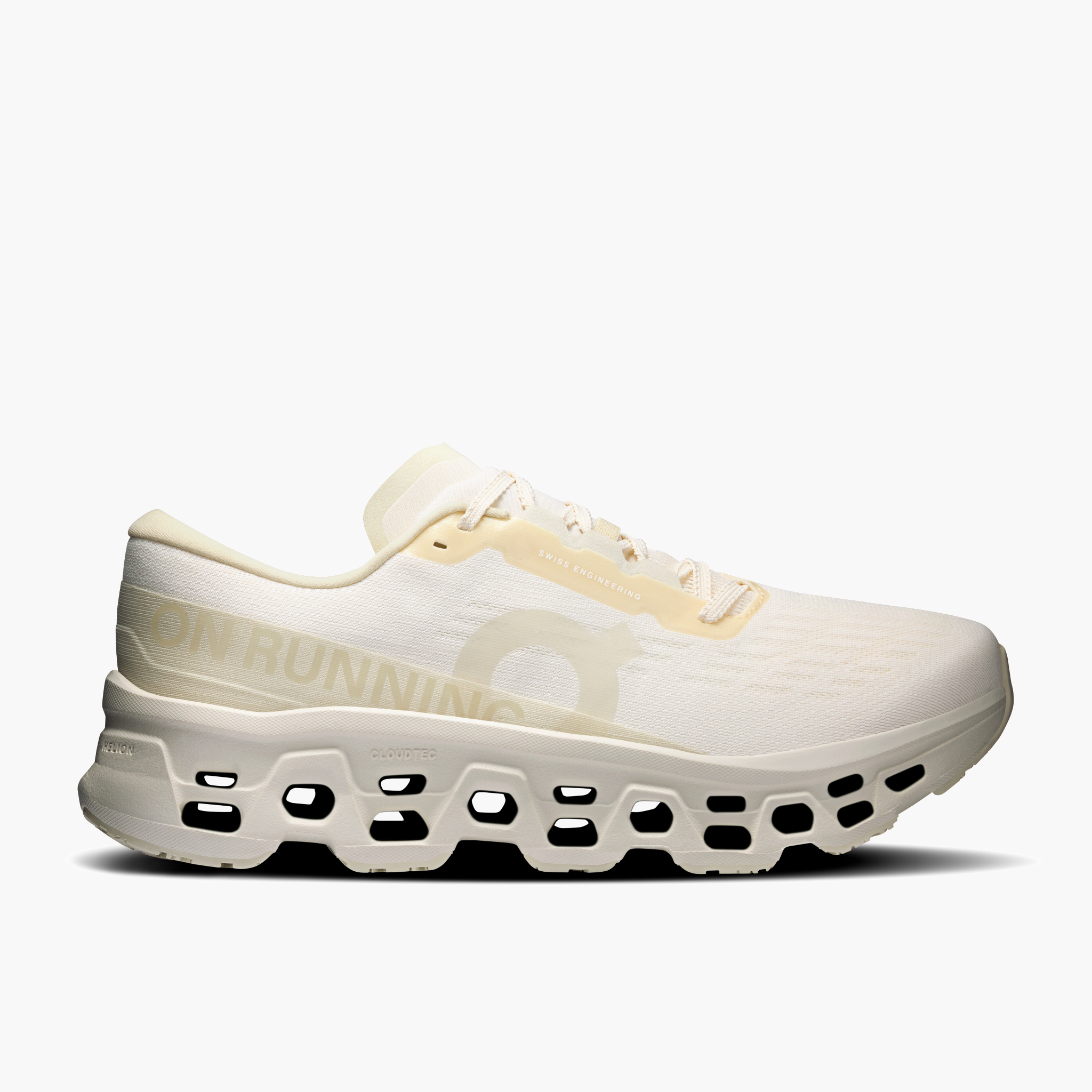 Lateral angle shot of Men's Cloudmonster 3 in Ivory | Ray