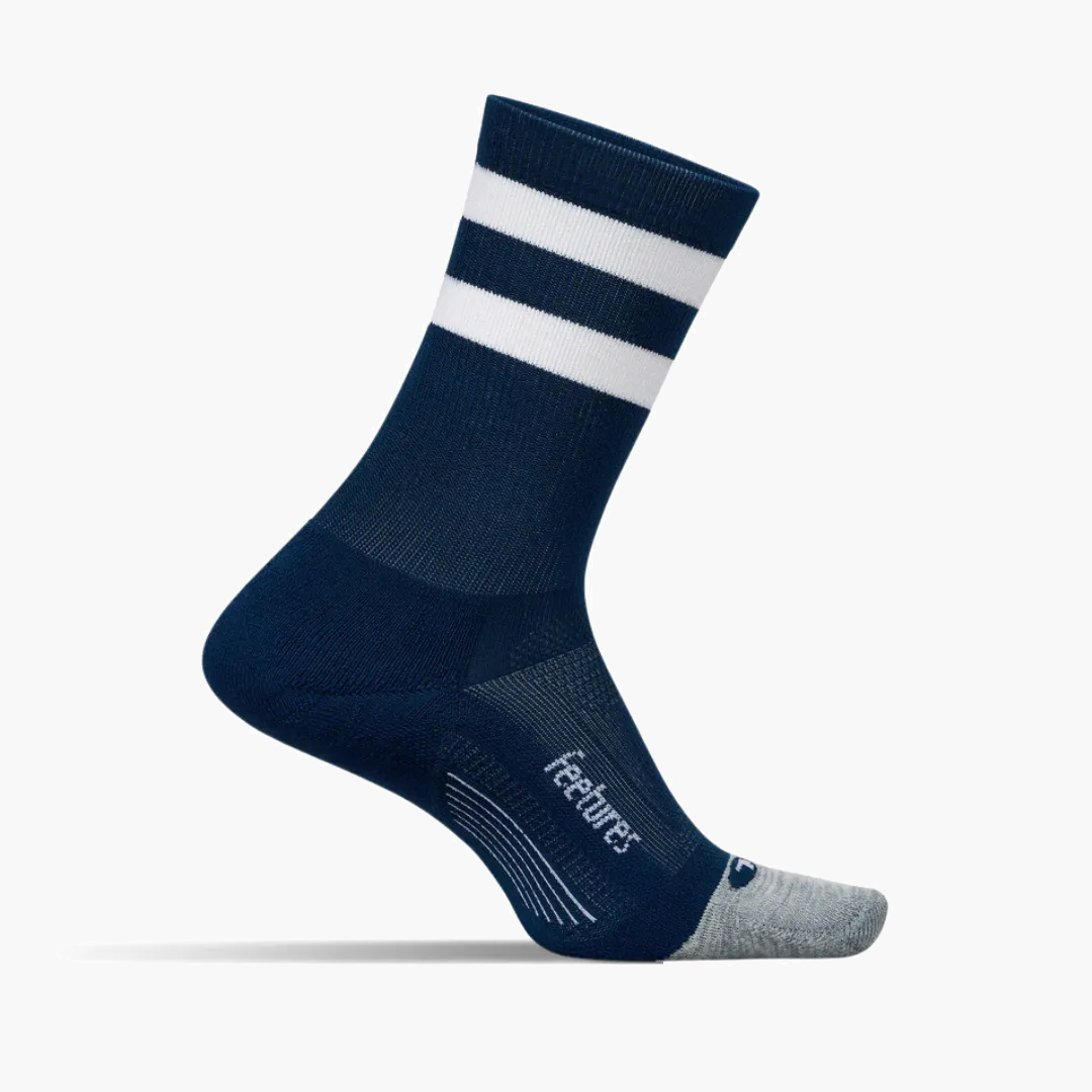 Elite Light Cushion Mini Crew Socks in Navy High Top Stripe - 1