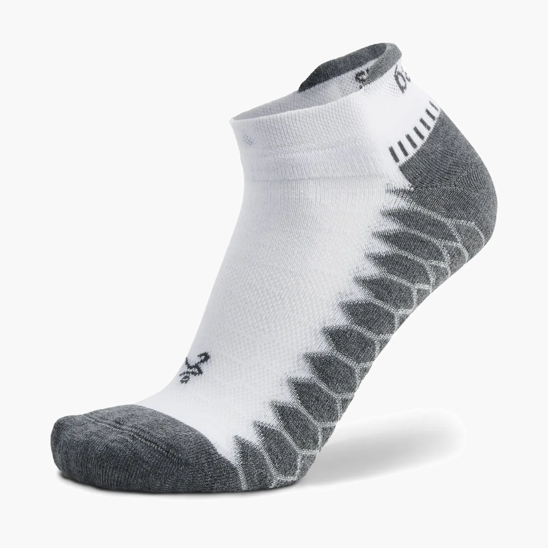Silver No Show Socks in White - 1