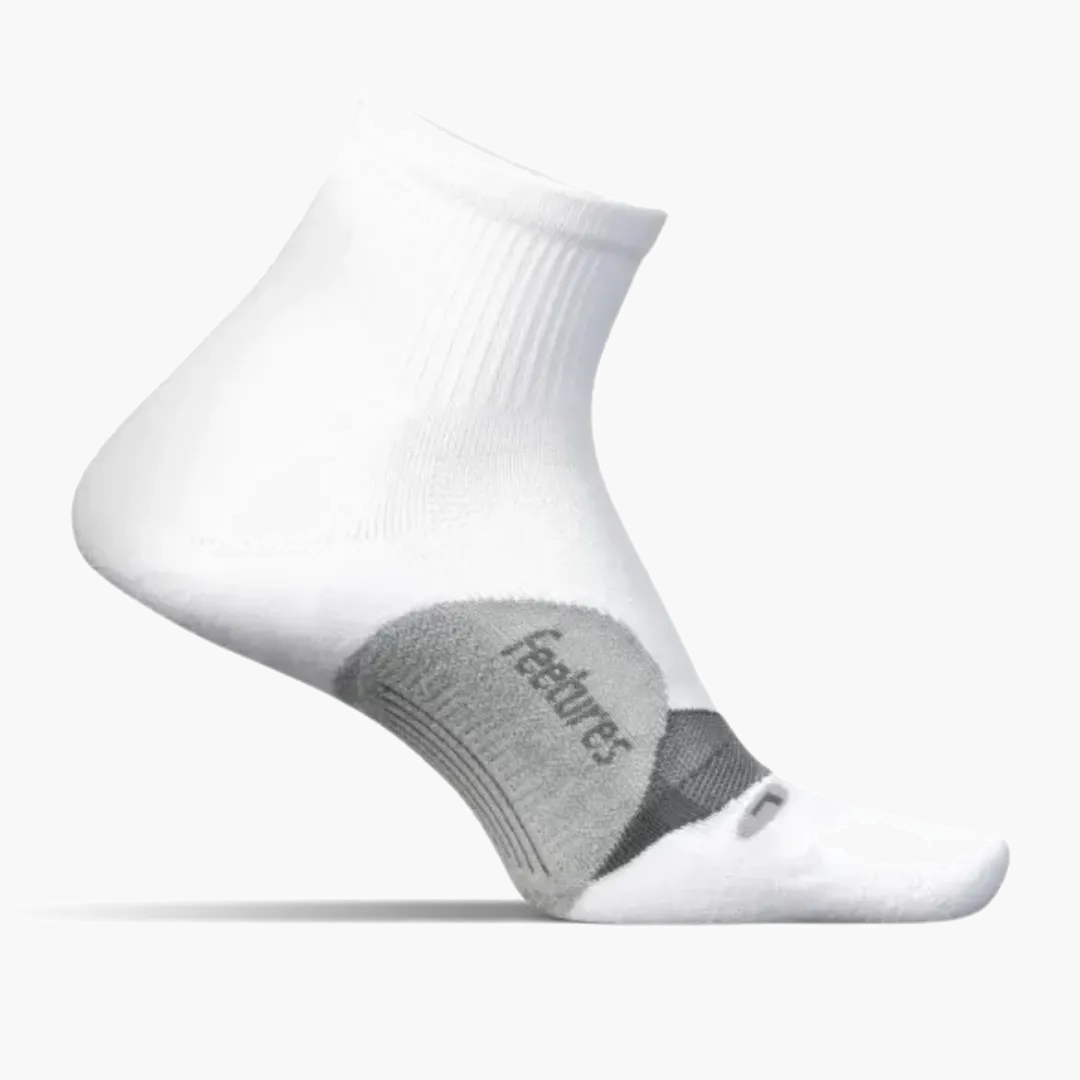 Elite Light Cushion Quarter Socks in White - 1