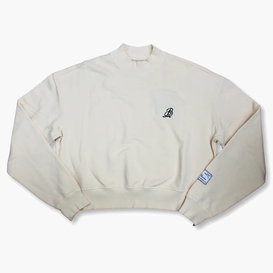 Women s Cropmock Pullover in Cream - 1